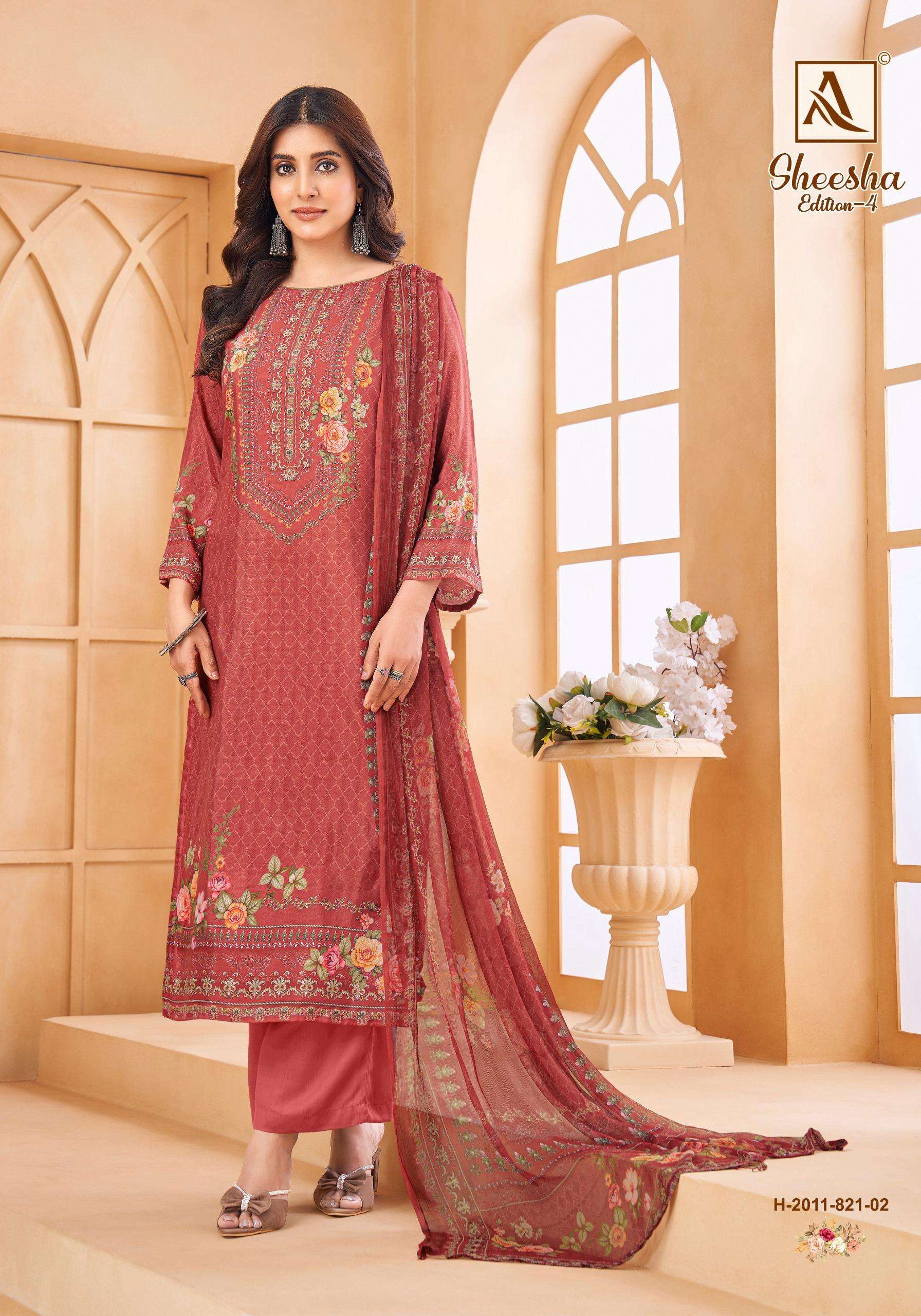 ALOK SUITS SHEESHA VOL 4 VISCOSE EMBROIDERY WORK SUIT