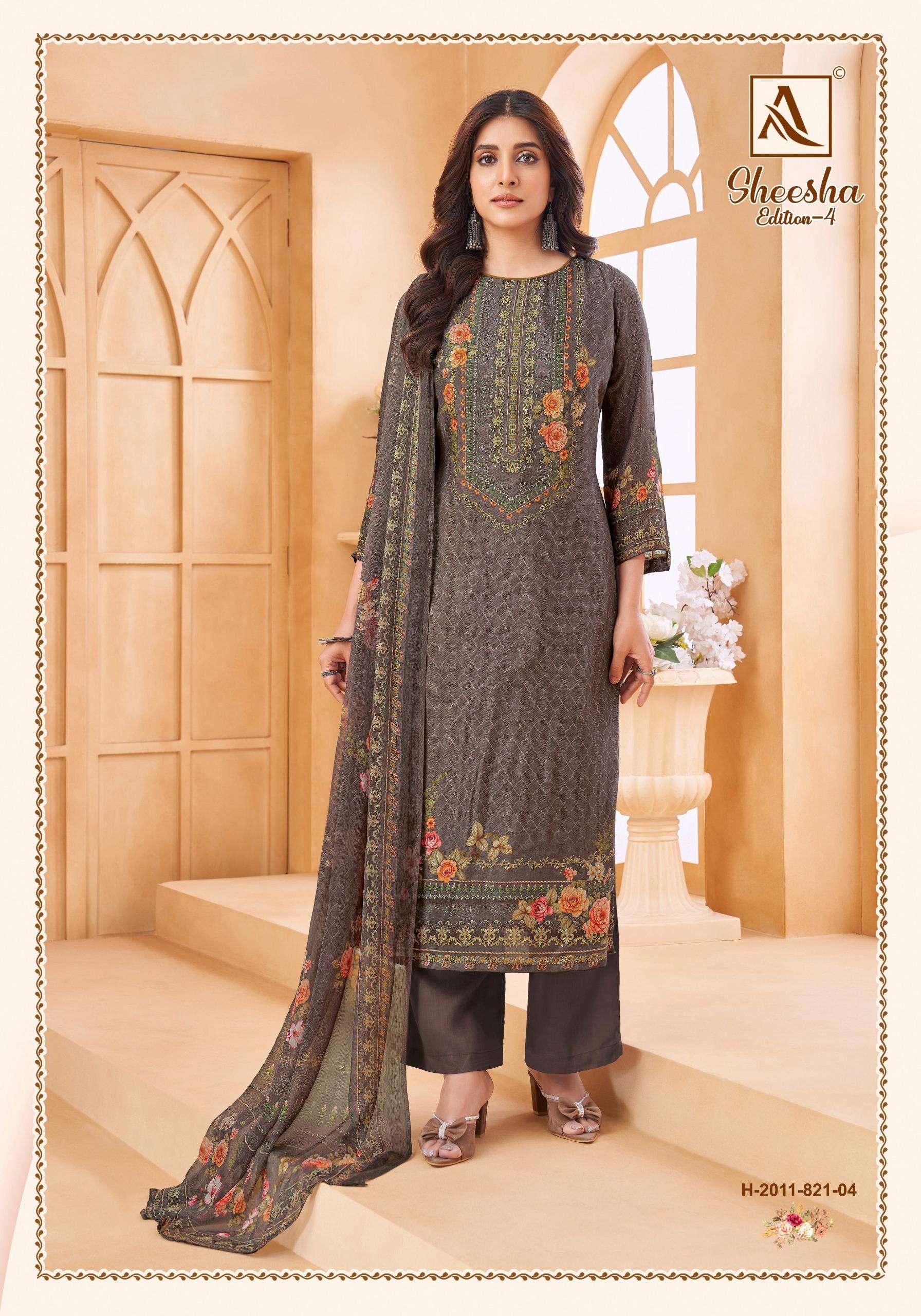 ALOK SUITS SHEESHA VOL 4 VISCOSE EMBROIDERY WORK SUIT