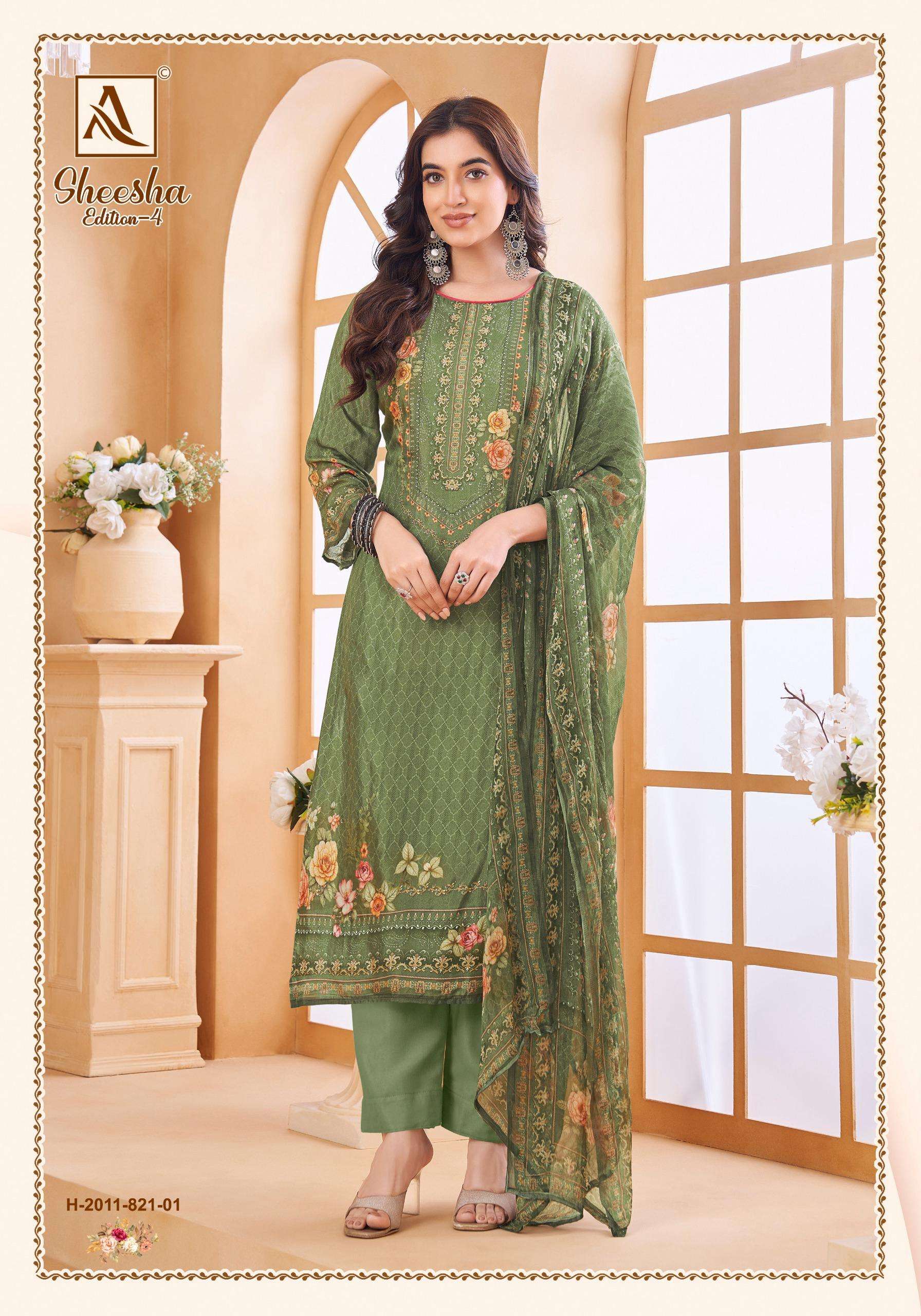 ALOK SUITS SHEESHA VOL 4 VISCOSE EMBROIDERY WORK SUIT