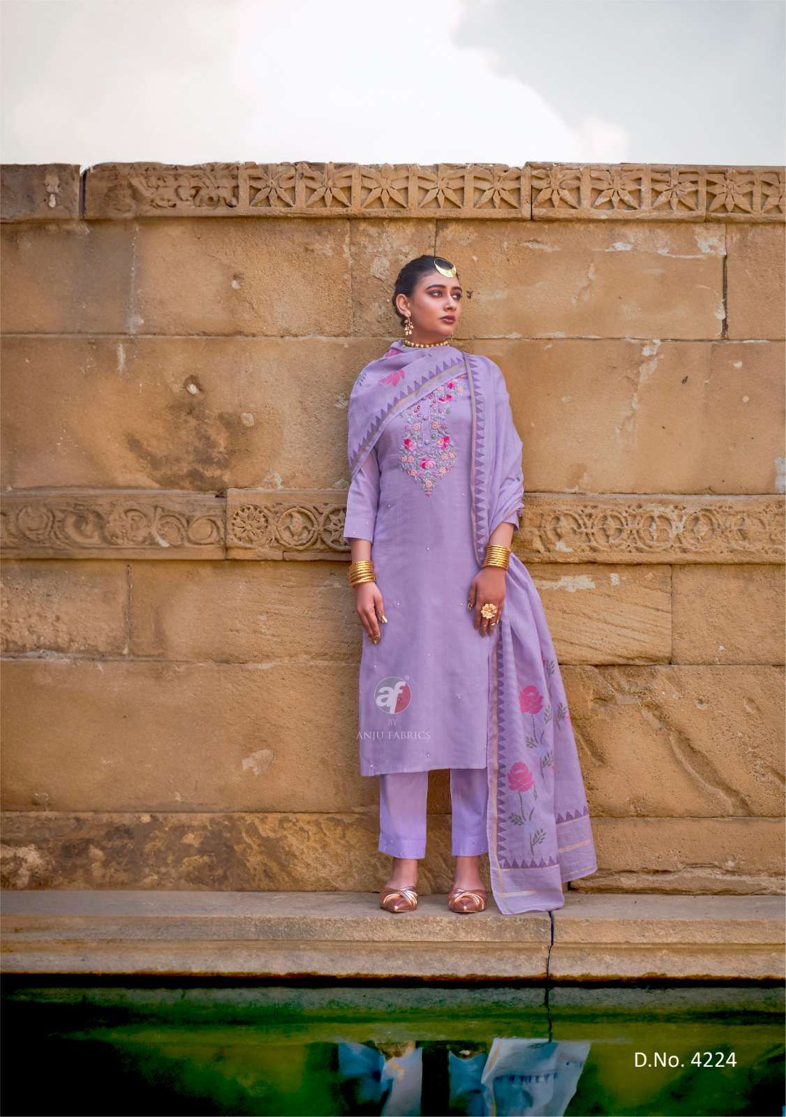 ANJU FABRICS CHANDANI VOL 4 COTTON FANCY DESIGNER WORK LADIES SUIT