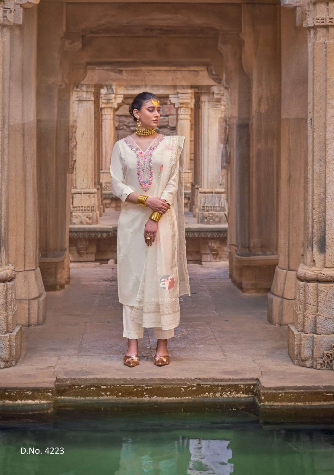 ANJU FABRICS CHANDANI VOL 4 COTTON FANCY DESIGNER WORK LADIES SUIT