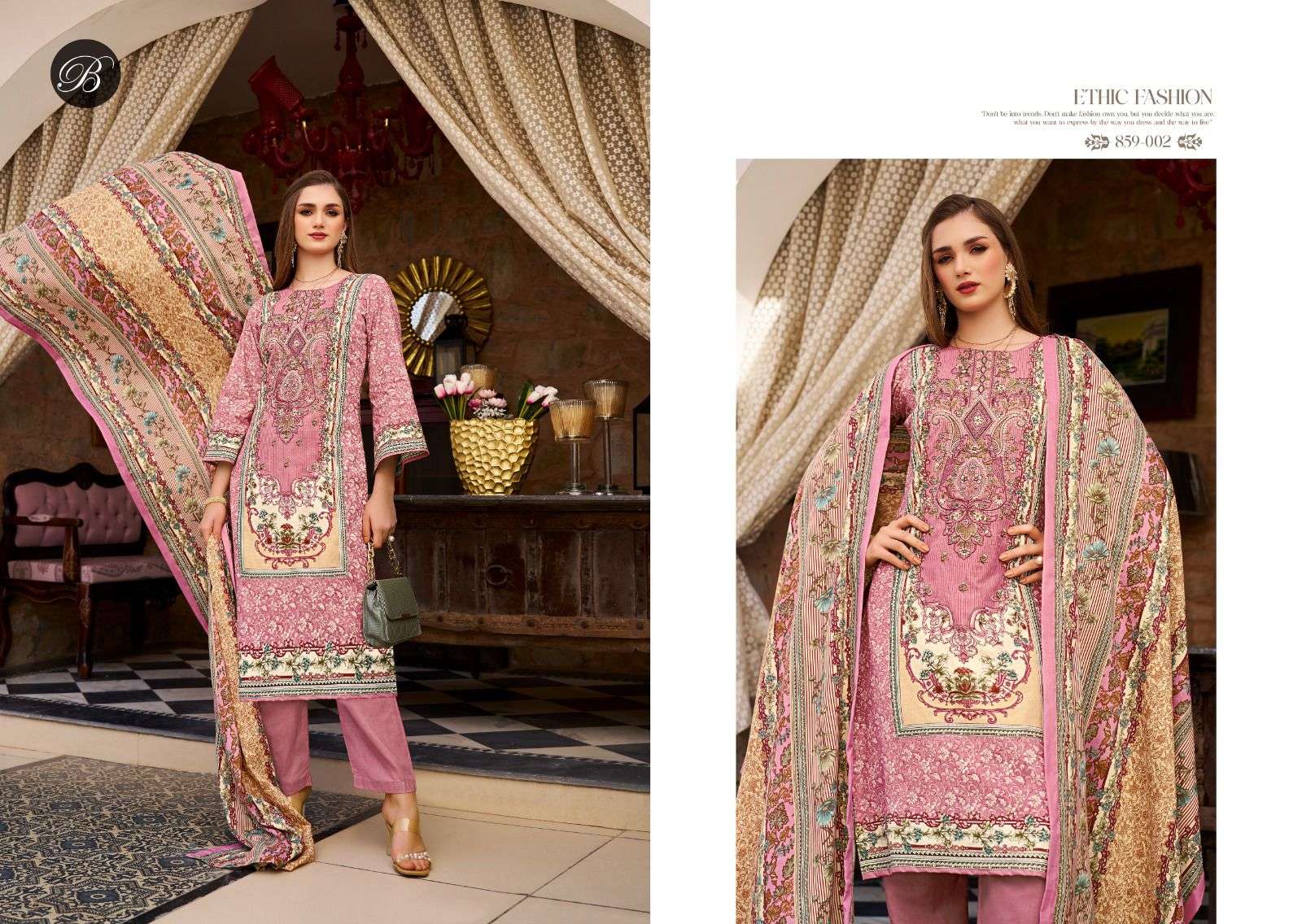  BELLIZA DESIGNER STUDIO NAIRA VOL 111 COTTON DIGITAL PRINTS WITH FANCY WORK SUIT