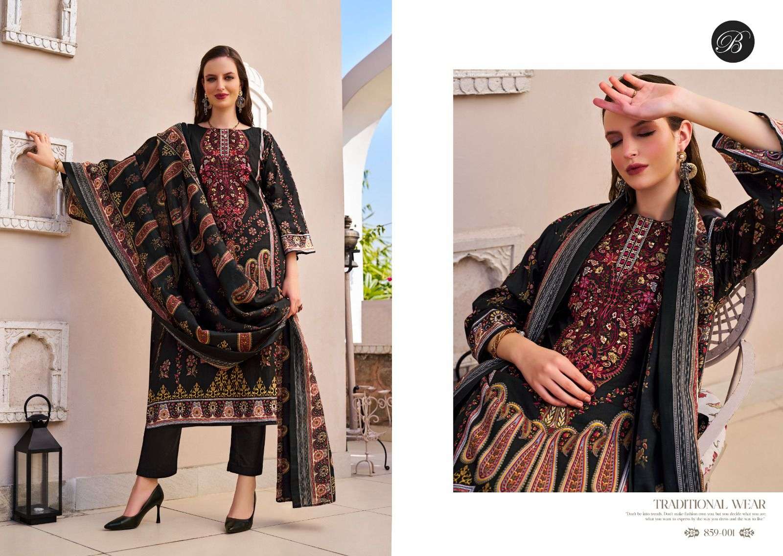  BELLIZA DESIGNER STUDIO NAIRA VOL 111 COTTON DIGITAL PRINTS WITH FANCY WORK SUIT