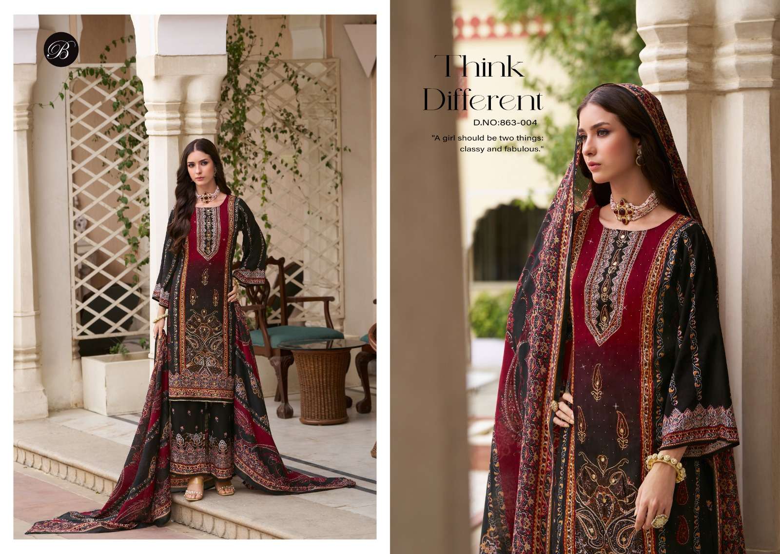 BELLIZA DESIGNER STUDIO SHAHEEN VOL 5 VISCOSE FANCY PRINT WITH WORK SUIT