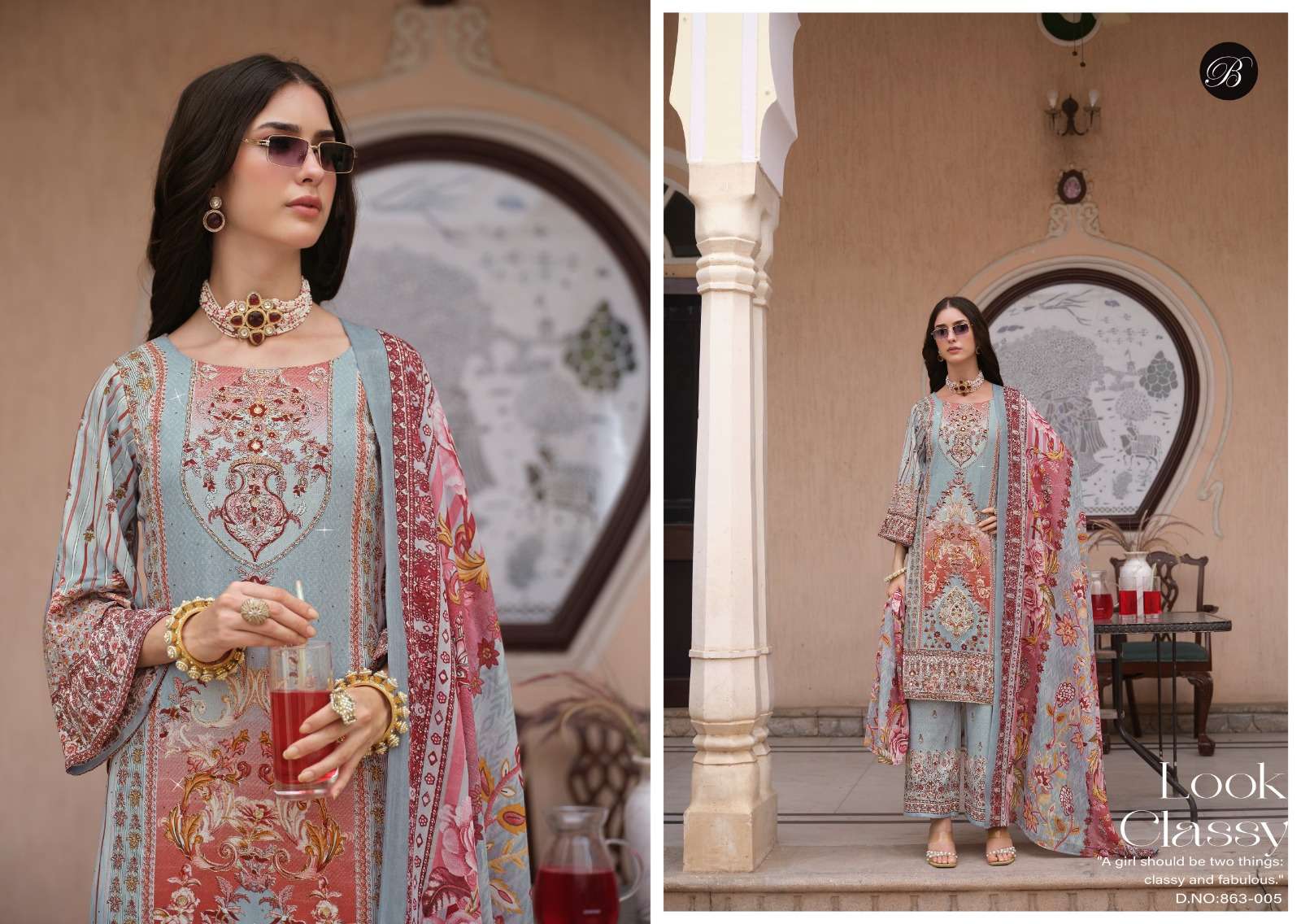 BELLIZA DESIGNER STUDIO SHAHEEN VOL 5 VISCOSE FANCY PRINT WITH WORK SUIT