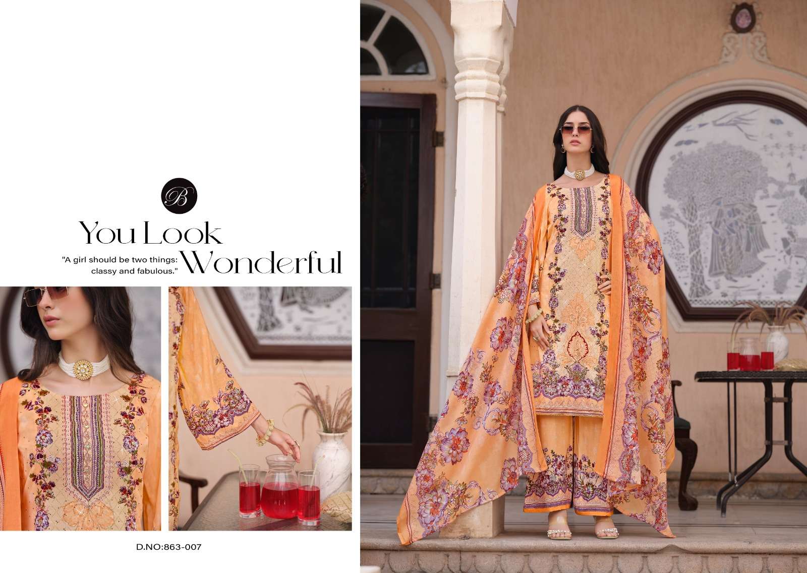 BELLIZA DESIGNER STUDIO SHAHEEN VOL 5 VISCOSE FANCY PRINT WITH WORK SUIT