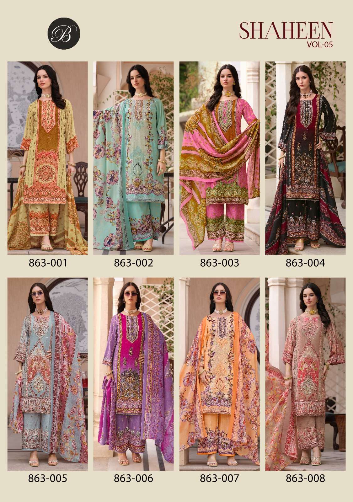 BELLIZA DESIGNER STUDIO SHAHEEN VOL 5 VISCOSE FANCY PRINT WITH WORK SUIT