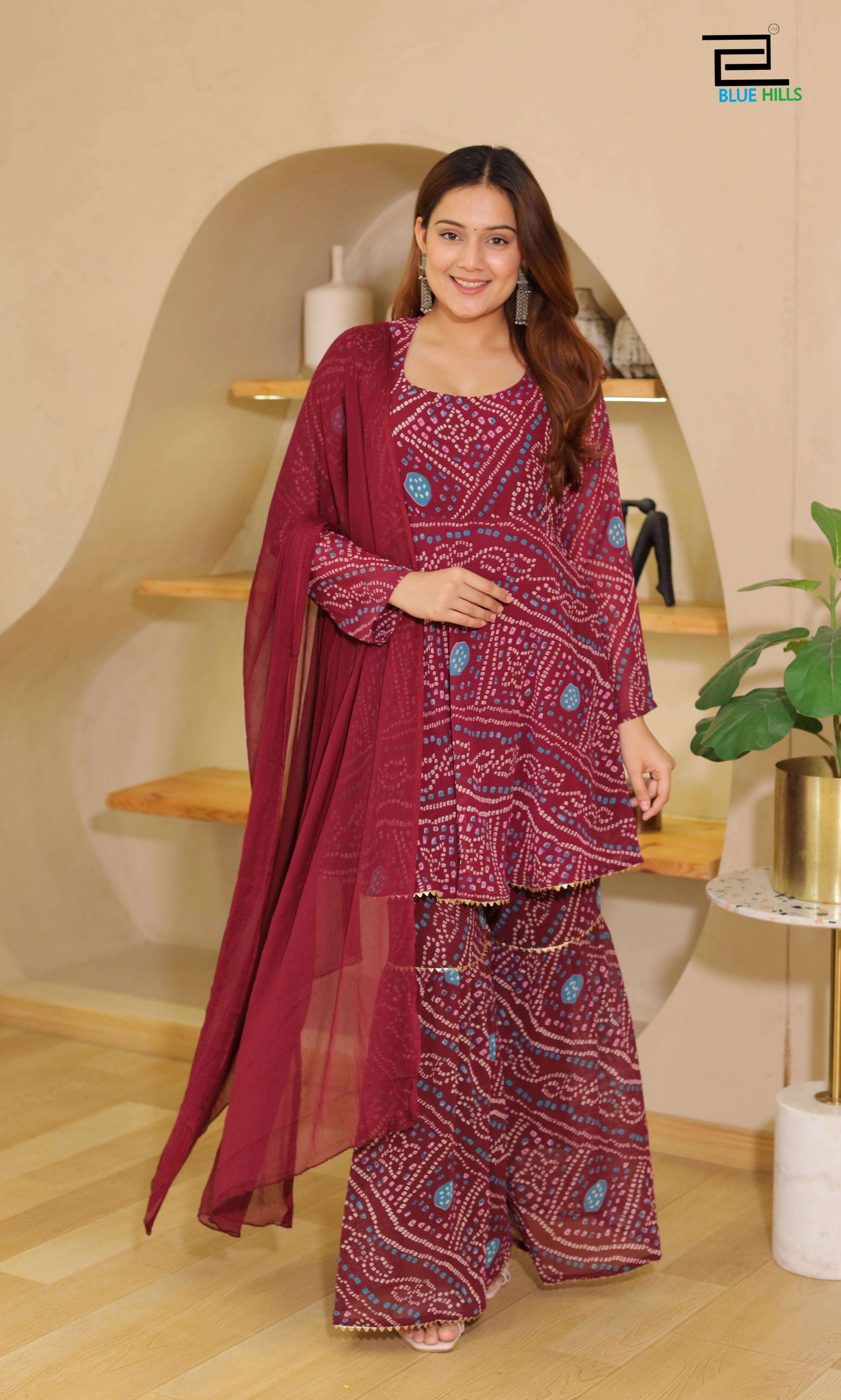 BLUE HILLS FESTIVAL SEASON FANCY DESIGNER PARTY WEAR SHARARA SUIT