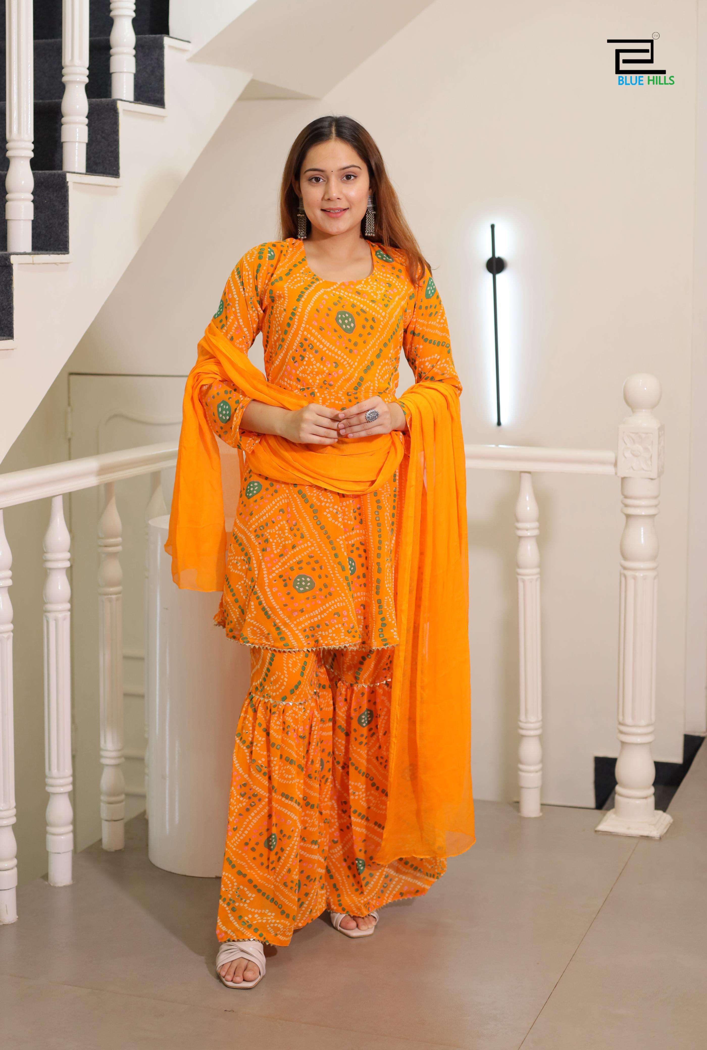 BLUE HILLS FESTIVAL SEASON FANCY DESIGNER PARTY WEAR SHARARA SUIT