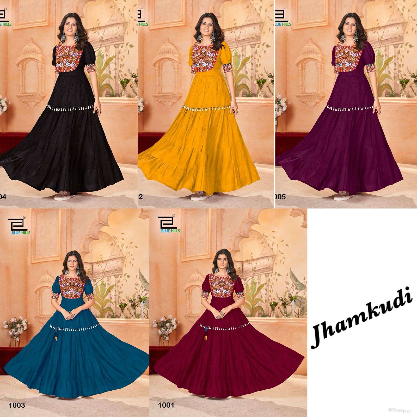 BLUE HILLS JHAMKUDI RAYONFANCY MIRROR WOR TOP WITH SKIRT SET