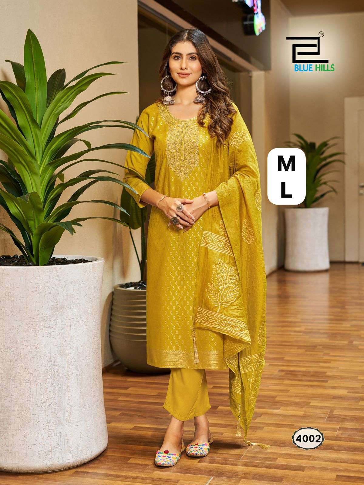 BLUE HILLS PIC AND CHOOSE COLLECTION RAYON FANCY WORK LADIES KURTI COMBO SET 