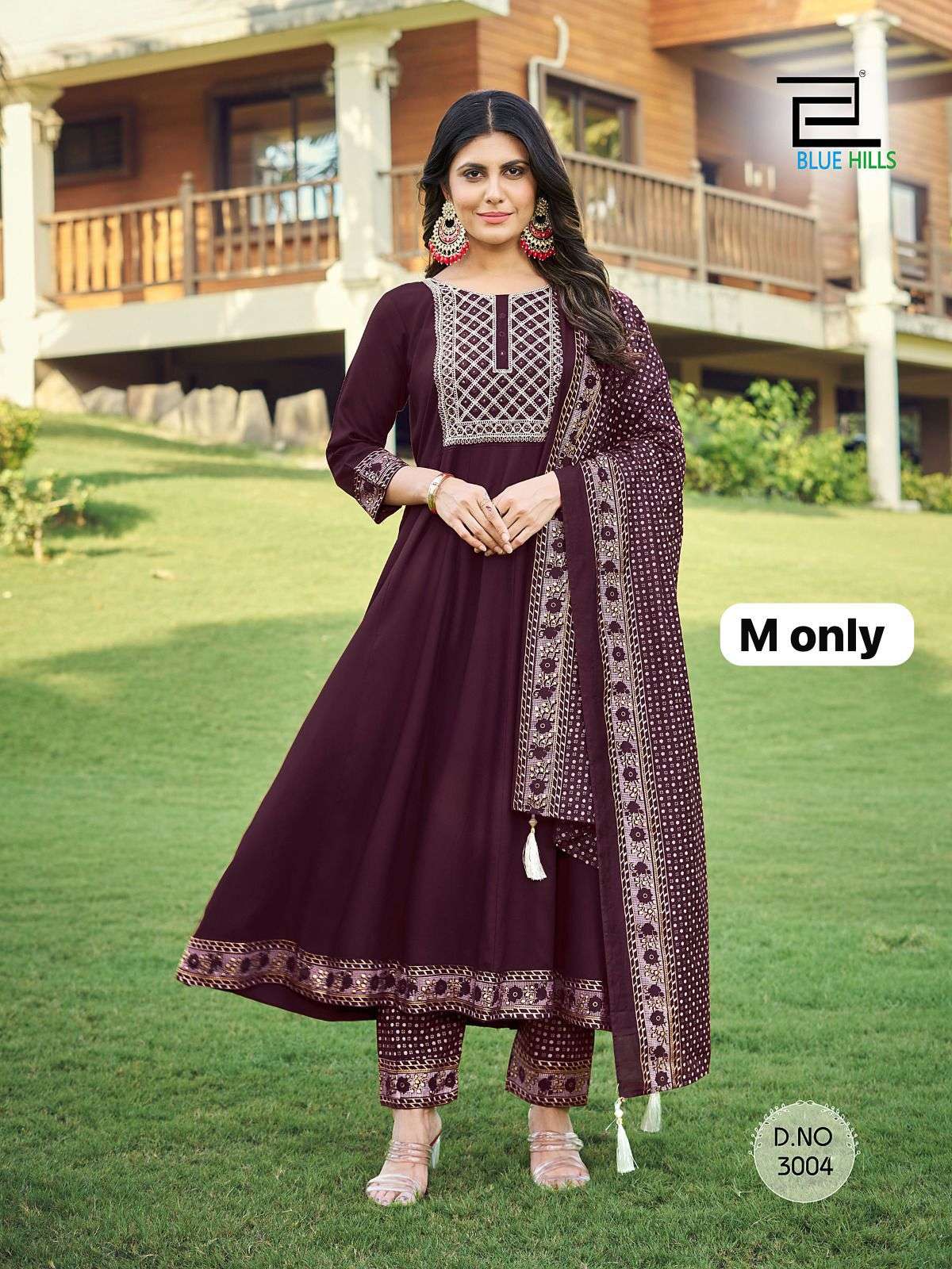 BLUE HILLS PIC AND CHOOSE COLLECTION RAYON FANCY WORK LADIES KURTI COMBO SET 