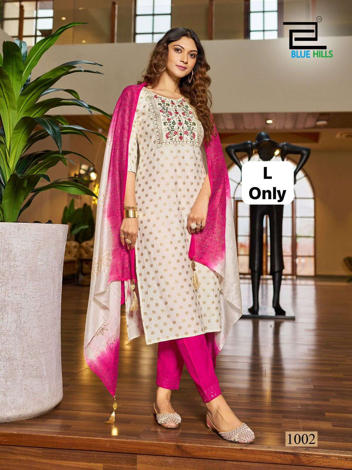 BLUE HILLS PIC AND CHOOSE COLLECTION RAYON FANCY WORK LADIES KURTI COMBO SET 