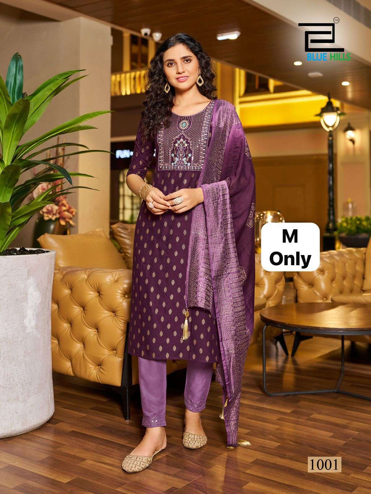 BLUE HILLS PIC AND CHOOSE COLLECTION RAYON FANCY WORK LADIES KURTI COMBO SET 