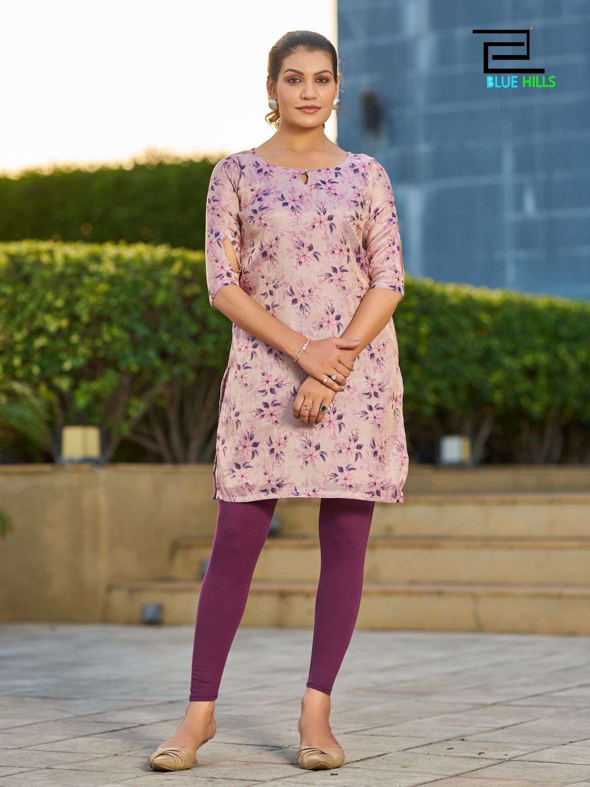 BLUE HILLS RASHMIKA SIMER SILK PRINTED FANCY WEAR LADIES KURTI 