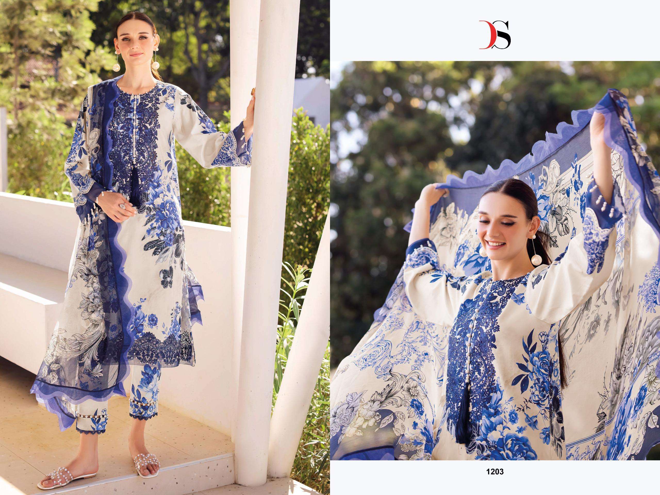 DEEPSY SUITS JADE URBAN LAWN 25 VOL 3 COTTON PATCH EMBROIDERY WORK SUIT