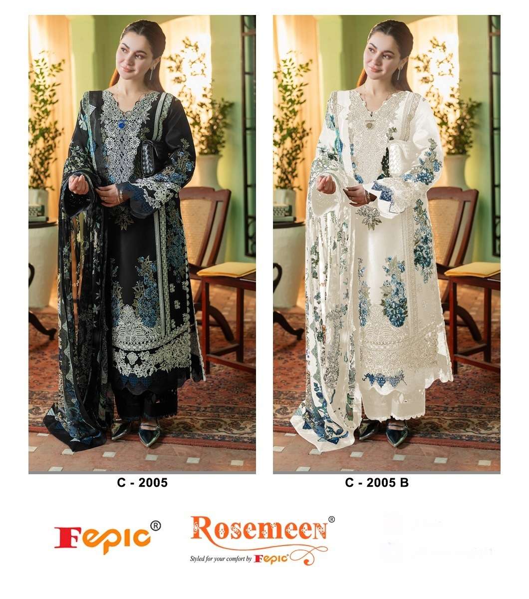 FEPIC ROSEMEEN C 2005 COTTON EMBROIDERED DESIGNER PAKISTANI SUIT 