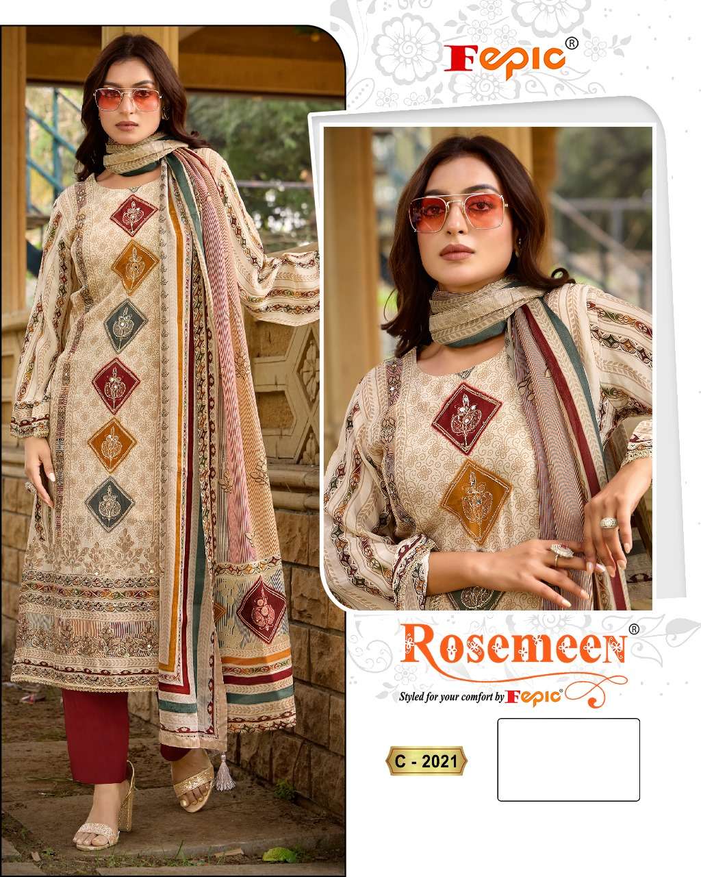 FEPIC ROSEMEEN C 2021 CREPE FANCY EMBROIDERED PAKISTANI SUIT
