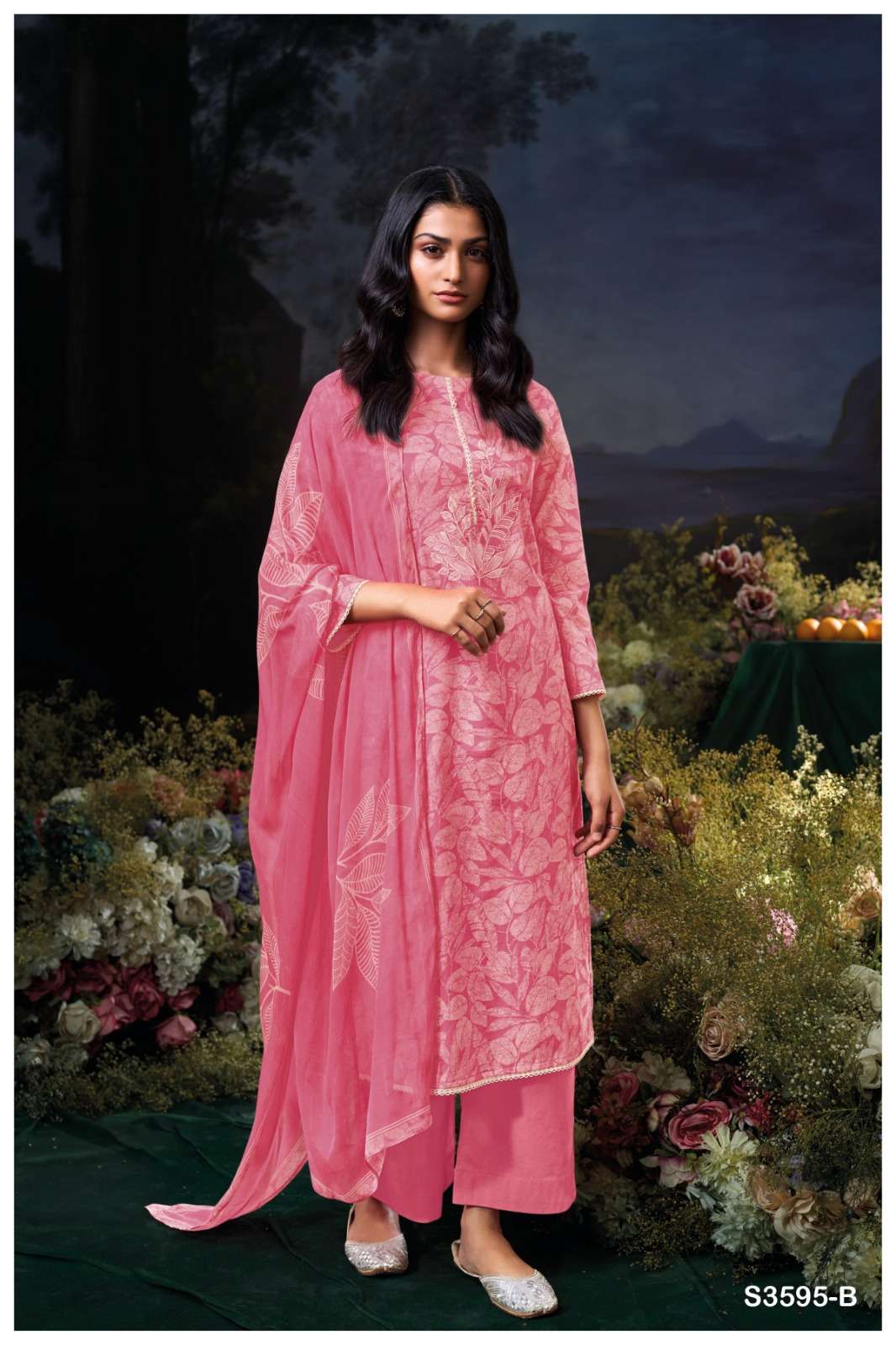 GANGA CHETNA 3595 COTTON PRINTED WITH EMBROIDERY WORKS SUIT