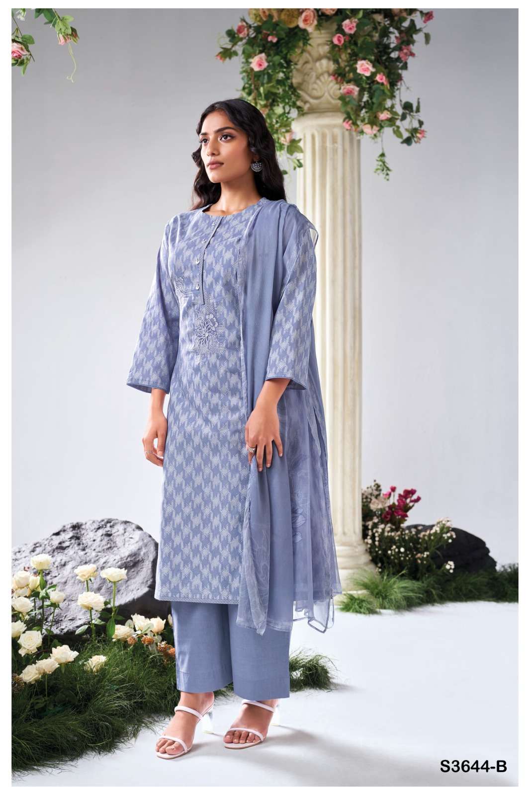 GANGA GIANELLA 3644  COTTON PRINTED WITH EMBROIDERY WORK LADIES SUIT 
