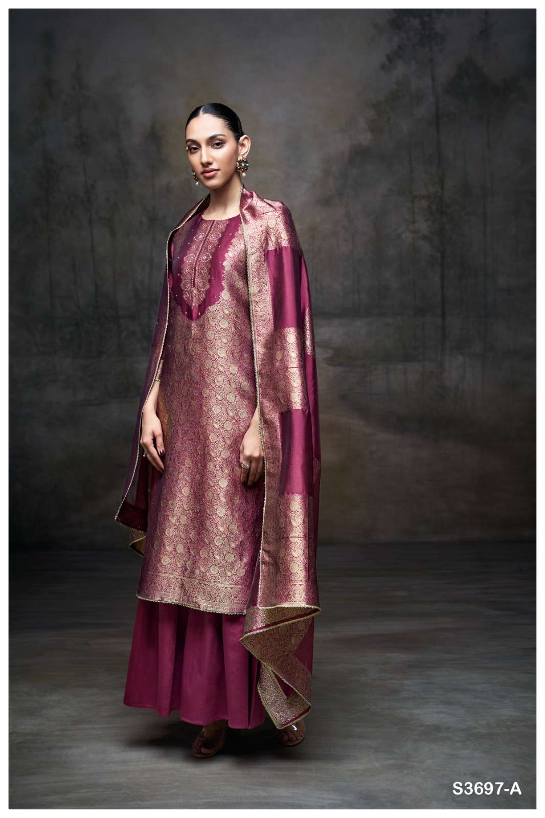GANGA KIMBERLY 3697 VISCOSE JACQUARD DESIGNER WORK SUIT