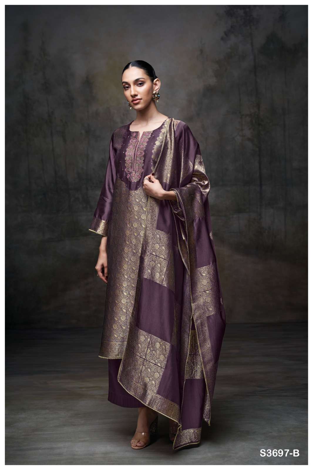 GANGA KIMBERLY 3697 VISCOSE JACQUARD DESIGNER WORK SUIT