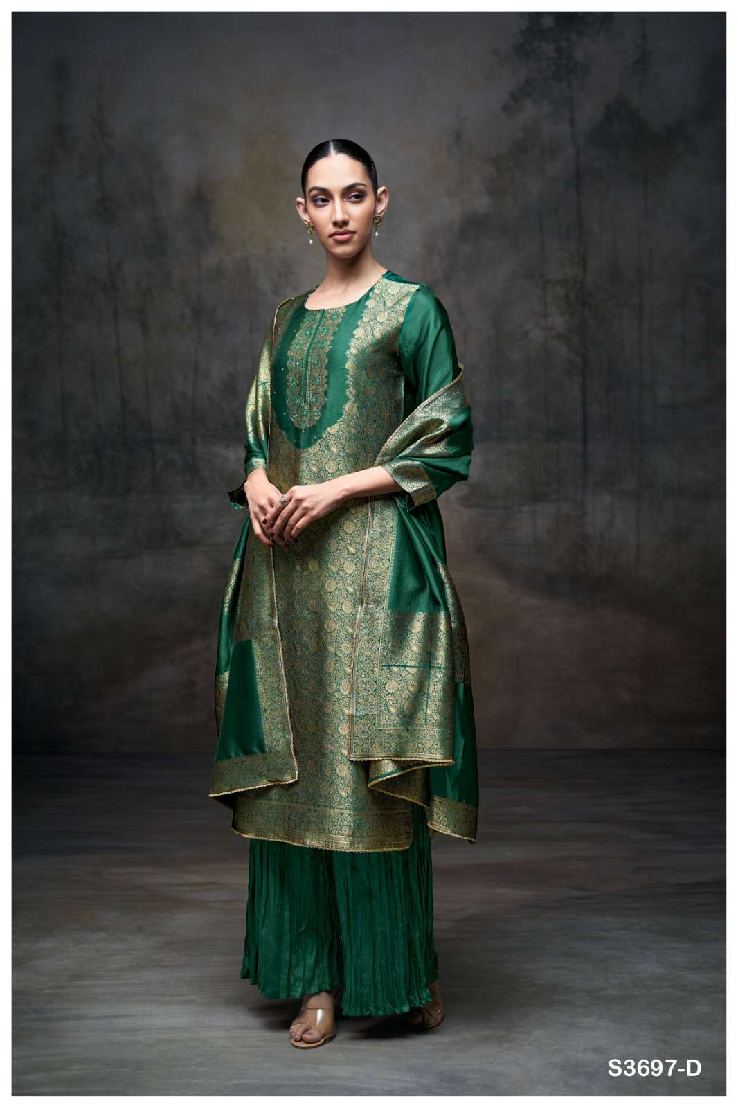 GANGA KIMBERLY 3697 VISCOSE JACQUARD DESIGNER WORK SUIT