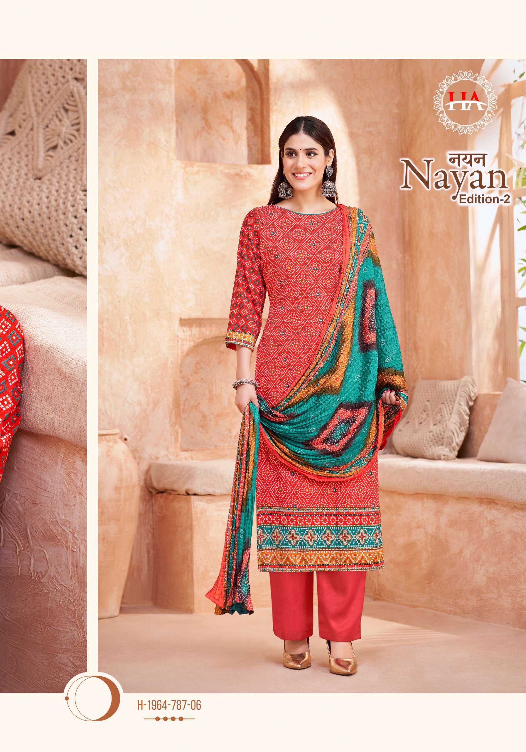HARSHIT FASHION HUB NAYAN EDITION 2 JAM COTTON PRINT WITH WORK SUIT