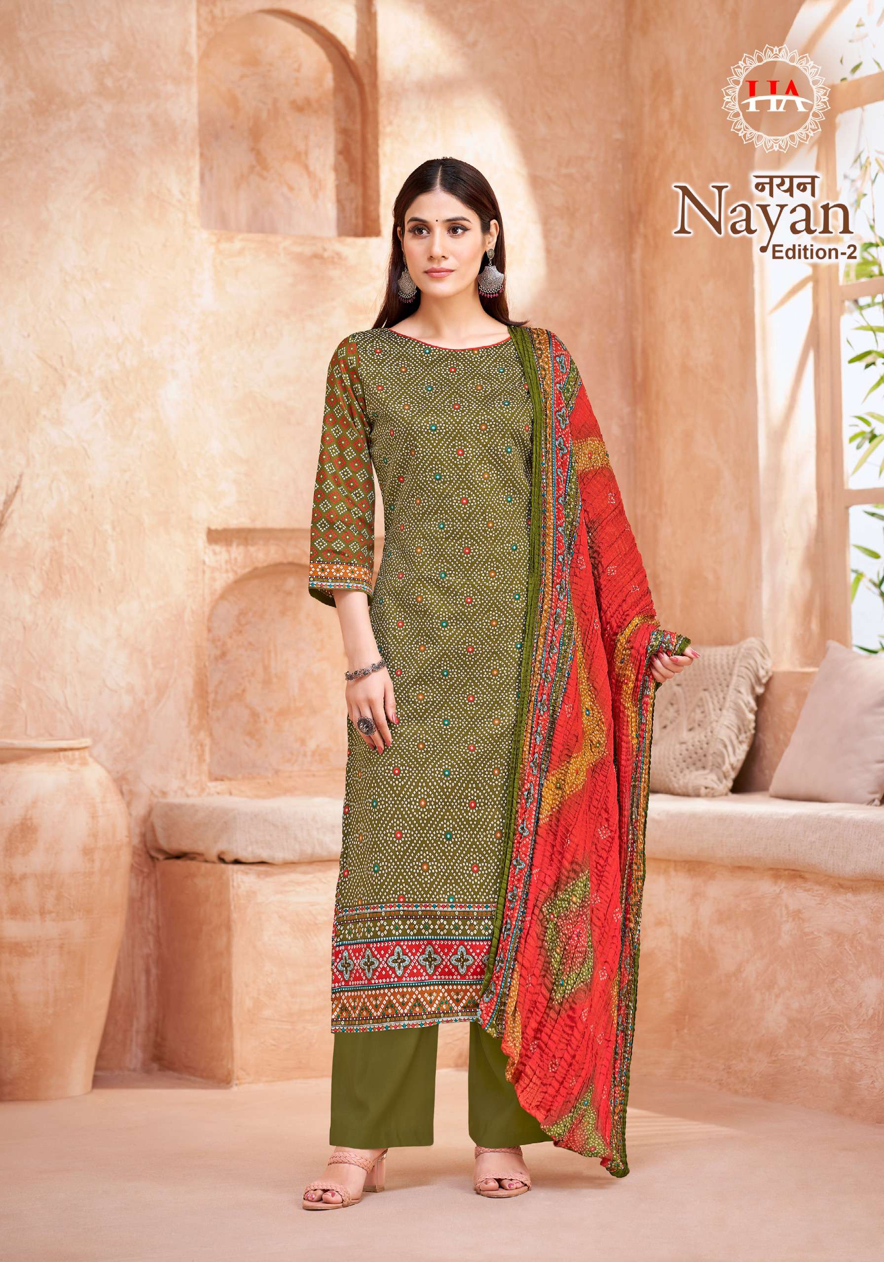 HARSHIT FASHION HUB NAYAN EDITION 2 JAM COTTON PRINT WITH WORK SUIT
