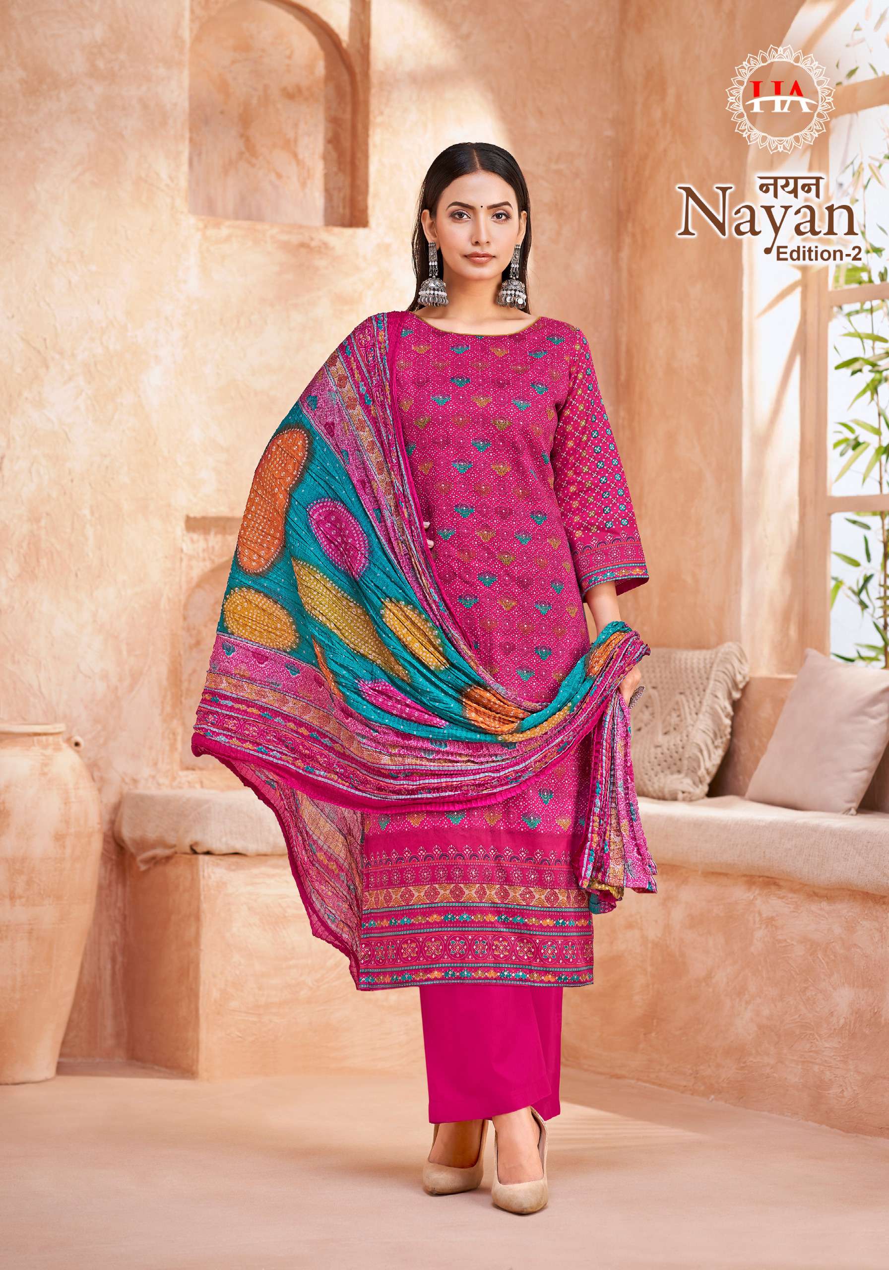 HARSHIT FASHION HUB NAYAN EDITION 2 JAM COTTON PRINT WITH WORK SUIT