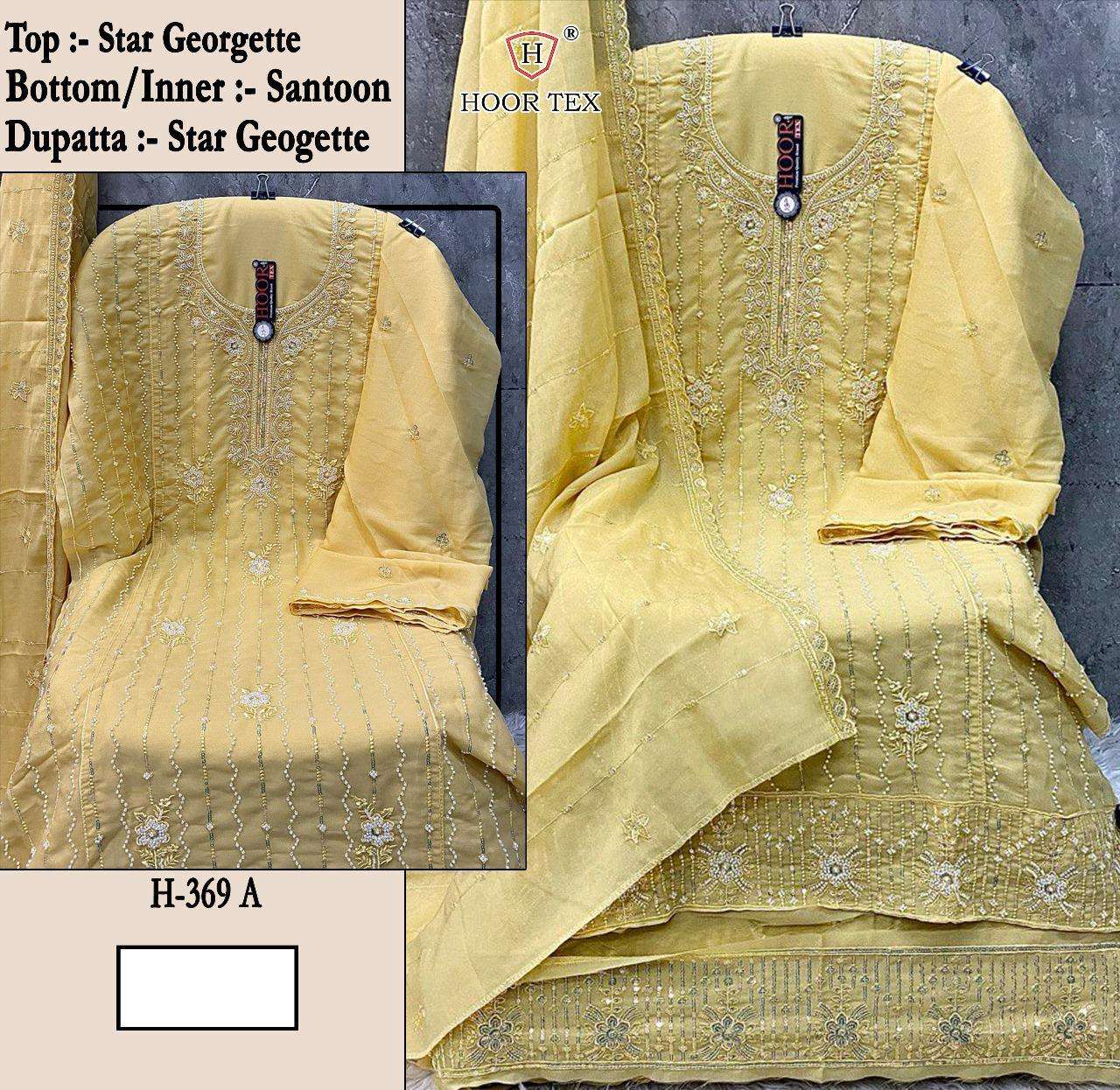 HOOR TEX H 369 GEORGETTE EMBROIDERED PAKISTANI SUIT