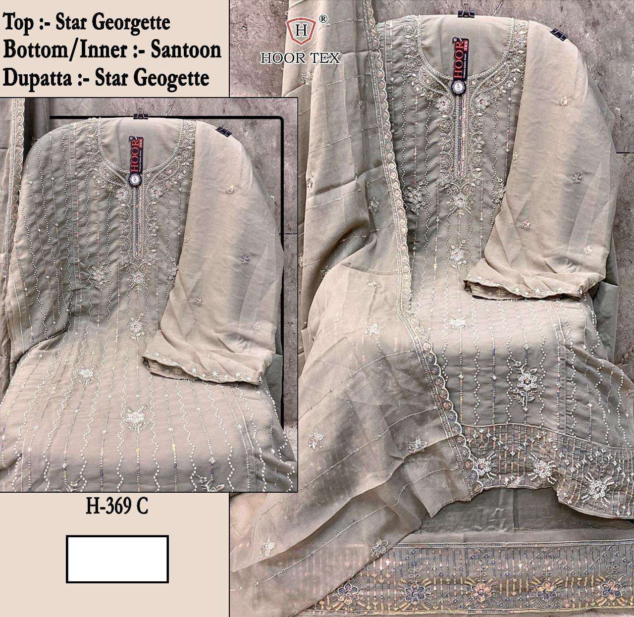 HOOR TEX H 369 GEORGETTE EMBROIDERED PAKISTANI SUIT