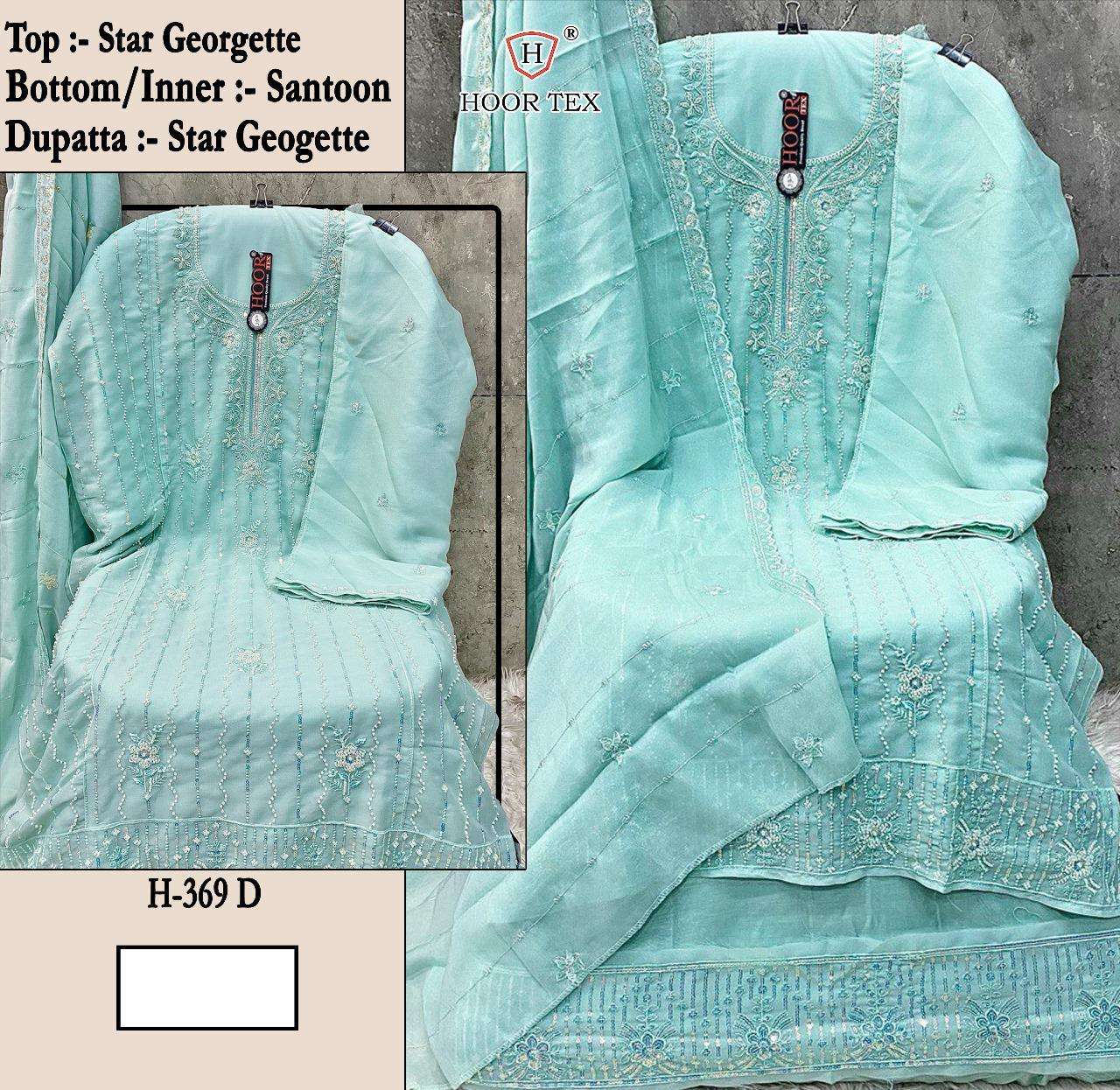 HOOR TEX H 369 GEORGETTE EMBROIDERED PAKISTANI SUIT