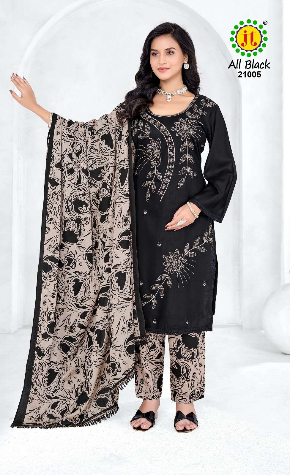 JT AL BLACK VOL 21 RAYON PREMIUM WORKS LADIES SALWAR SUIT