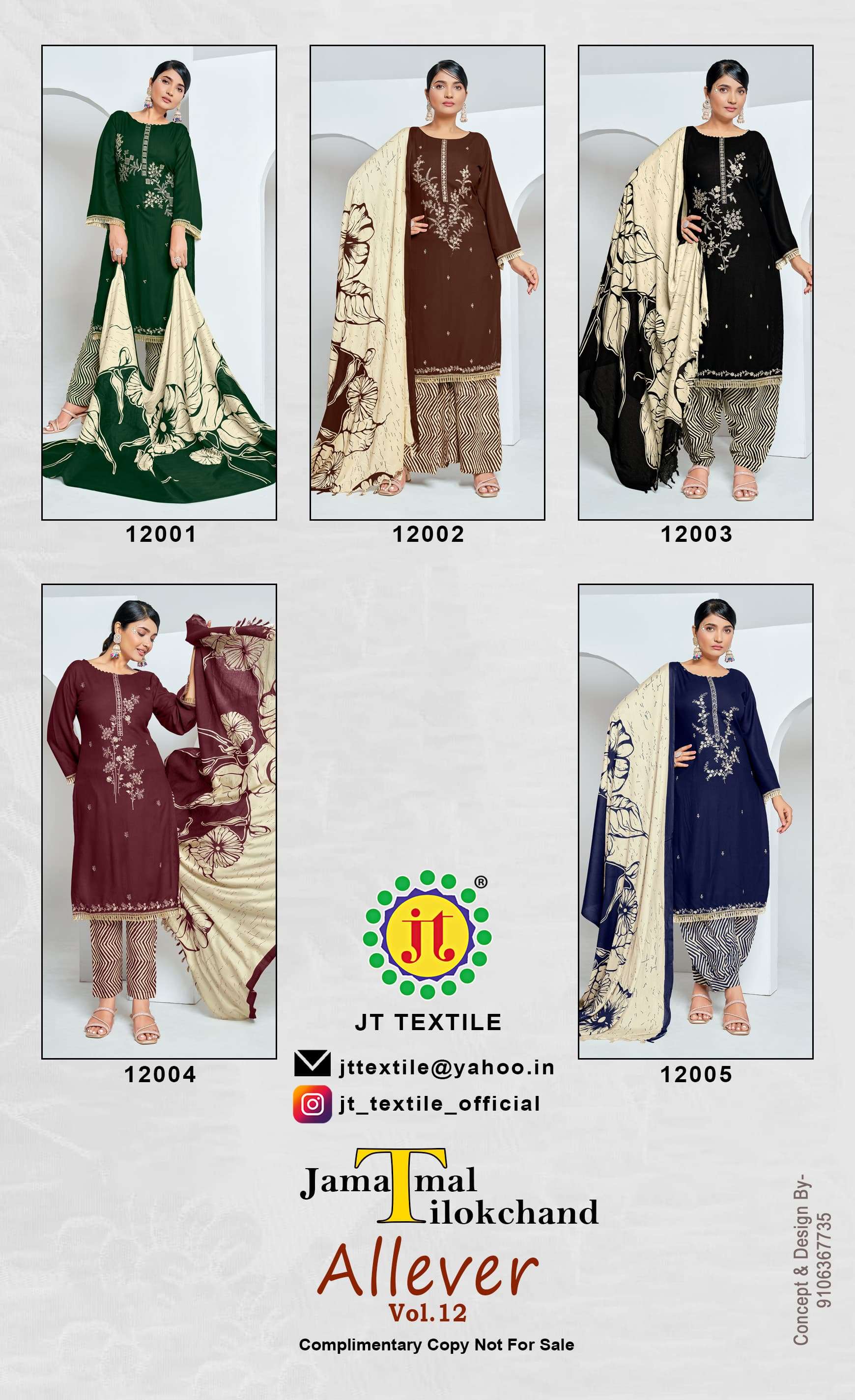 JT ALL EVER VOL 12 RAYON PREMIUM WORK SALWAR SUIT