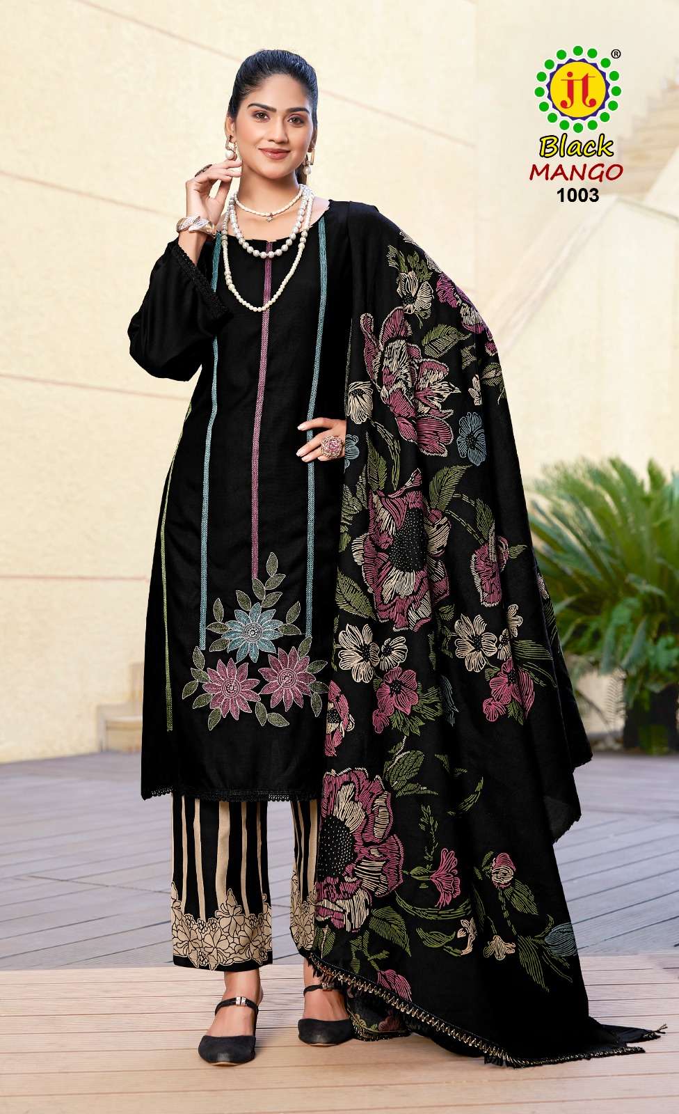 JT BLACK MANGO VOL 1 RAYON FANCY WORKS LADIES SALWAR SUIT