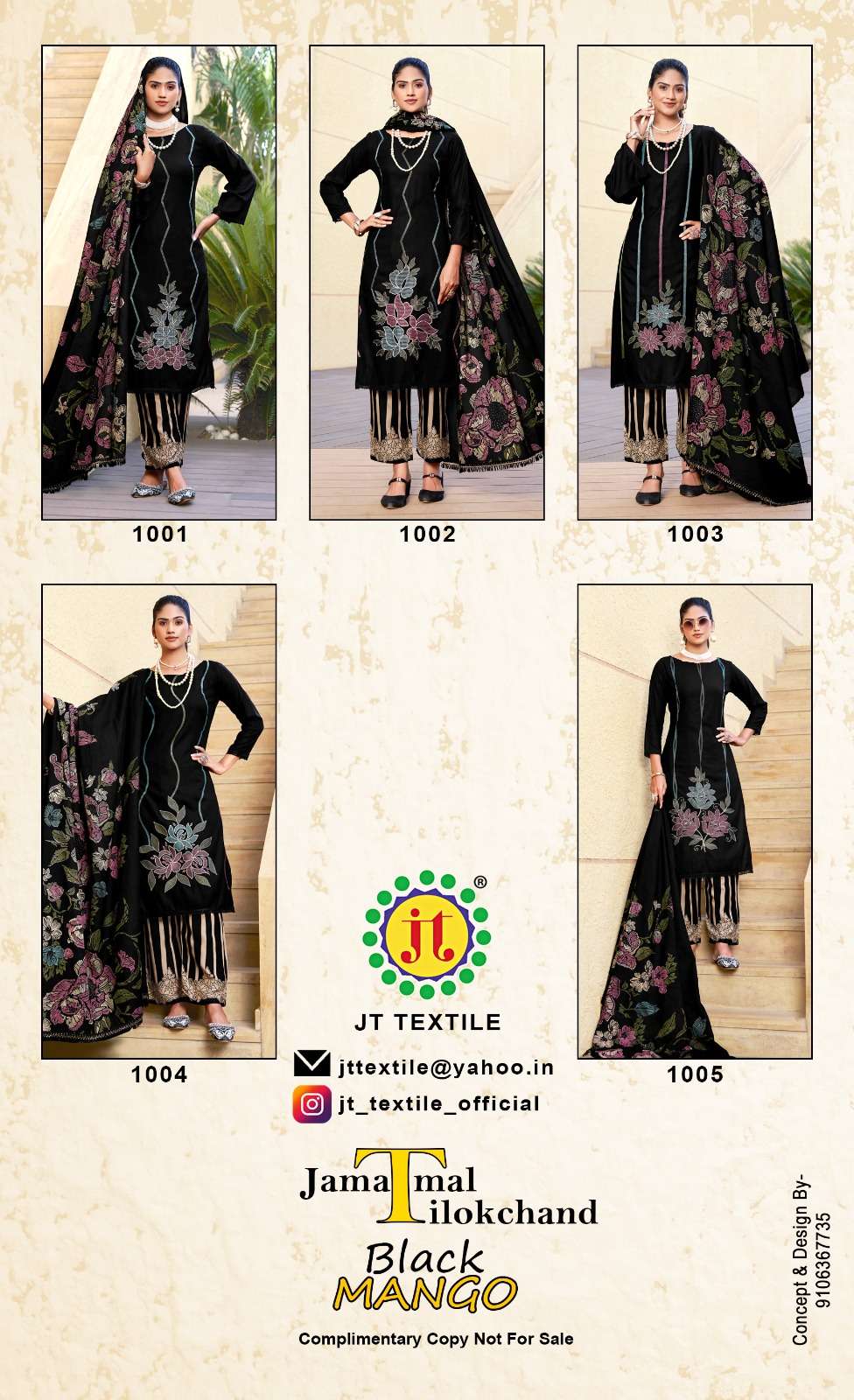 JT BLACK MANGO VOL 1 RAYON FANCY WORKS LADIES SALWAR SUIT