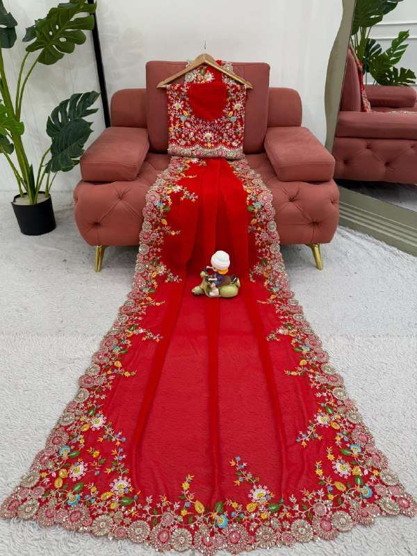 KD 589 HEAVY BEAUTIFUL LOOK DESIGNER WEDDING WEAR SAREE