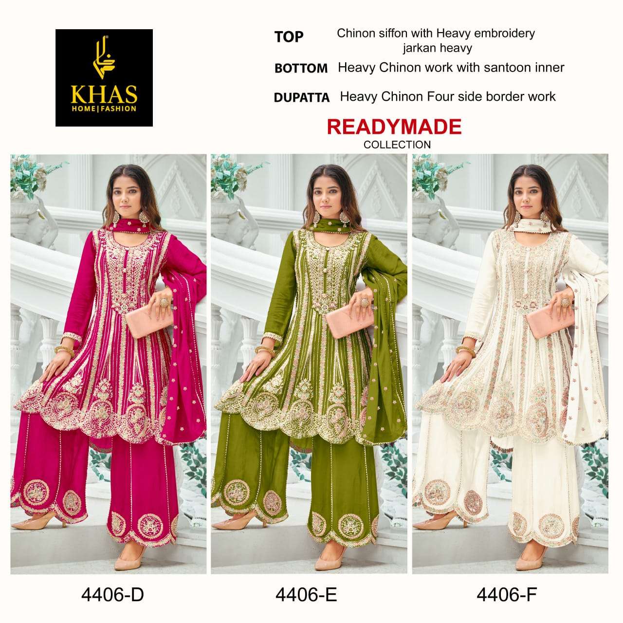 KHAS FASHION D NO 4406 HEAVY BEAUTIFUL EMBROIDERD SUIT