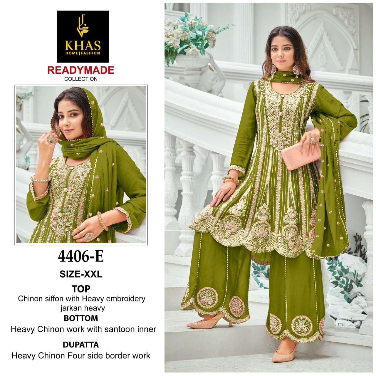 KHAS FASHION D NO 4406 HEAVY BEAUTIFUL EMBROIDERD SUIT