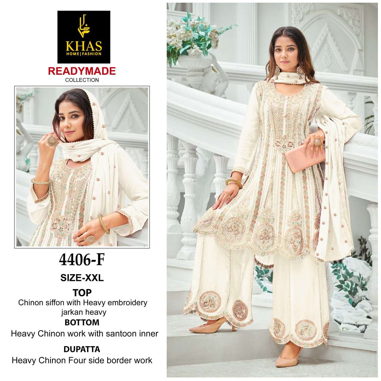 KHAS FASHION D NO 4406 HEAVY BEAUTIFUL EMBROIDERD SUIT