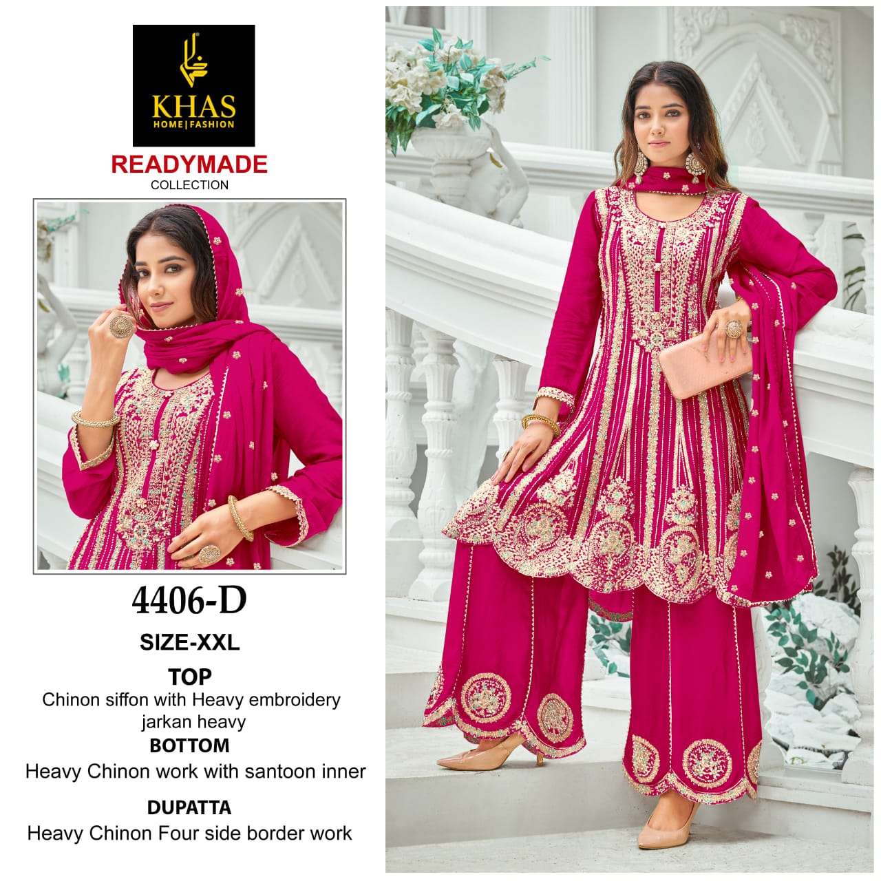 KHAS FASHION D NO 4406 HEAVY BEAUTIFUL EMBROIDERD SUIT