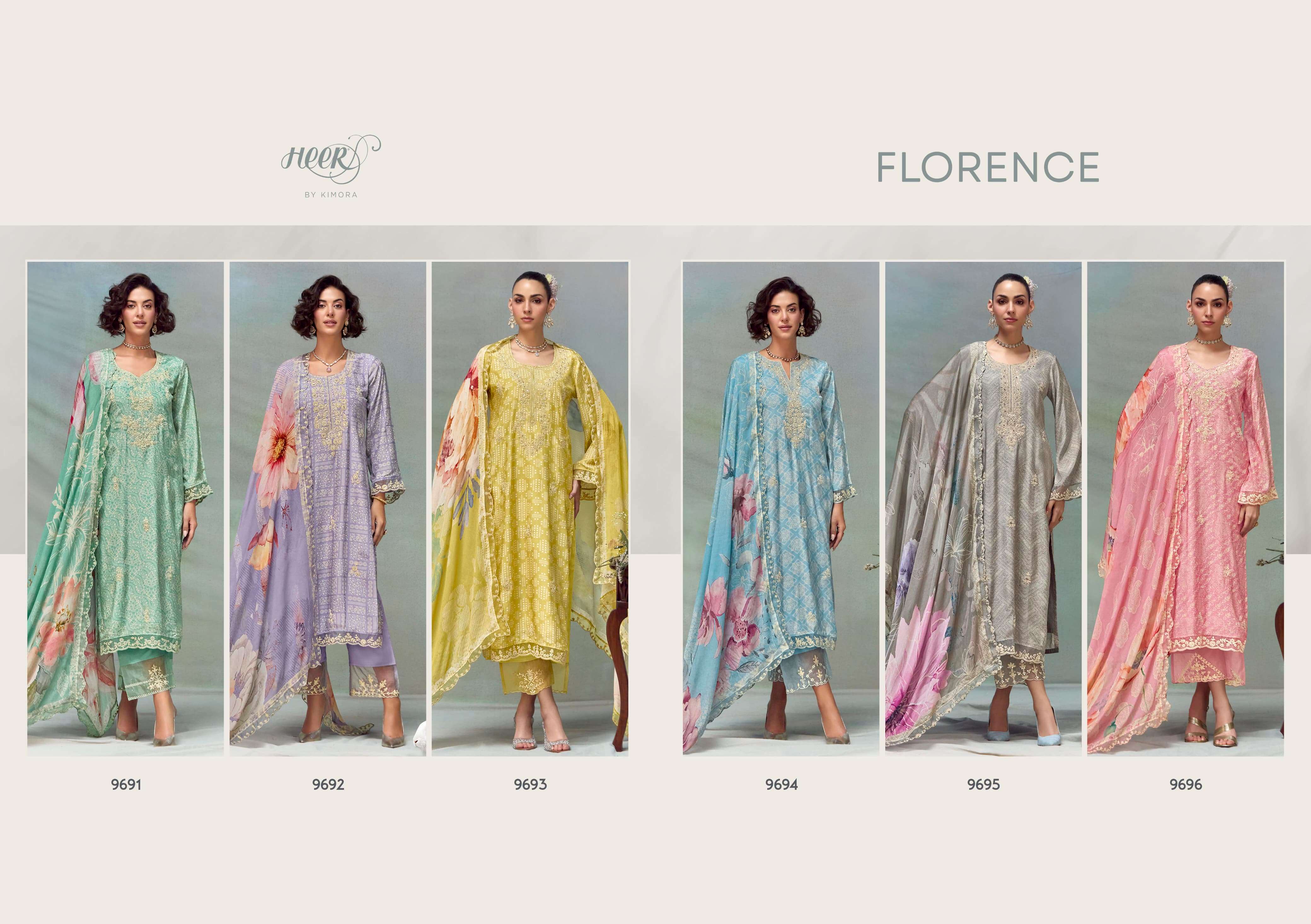 KIMORA HEER FLORENCE VOL 213 MUSLIN DESIGNER HEAVY SUIT