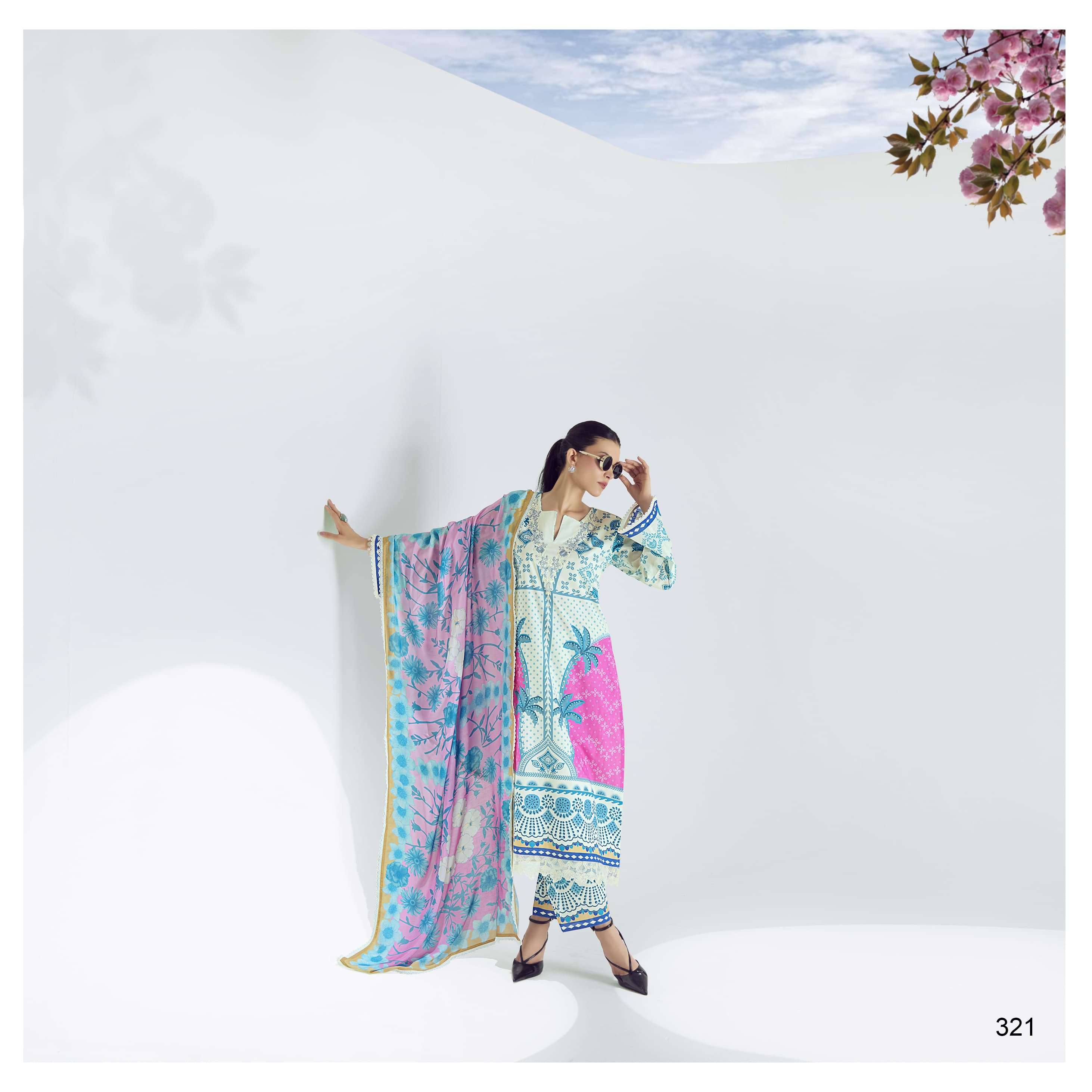 KIMORA SOHNI BREEZE VOL 25 LAWN COTTON DIGITAL PRINT WITH EMBROIDERY DESIGNER WORK SUITS