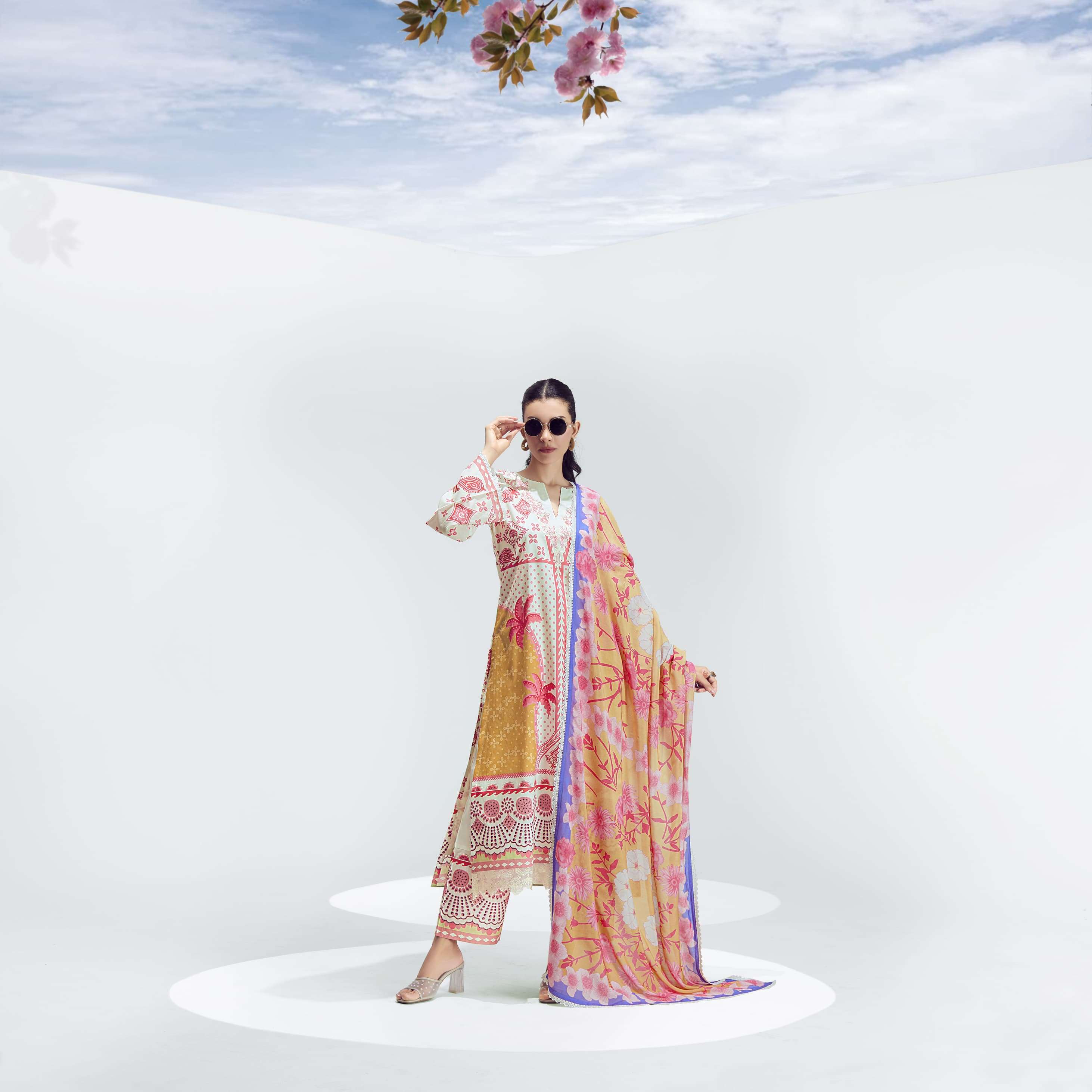 KIMORA SOHNI BREEZE VOL 25 LAWN COTTON DIGITAL PRINT WITH EMBROIDERY DESIGNER WORK SUITS