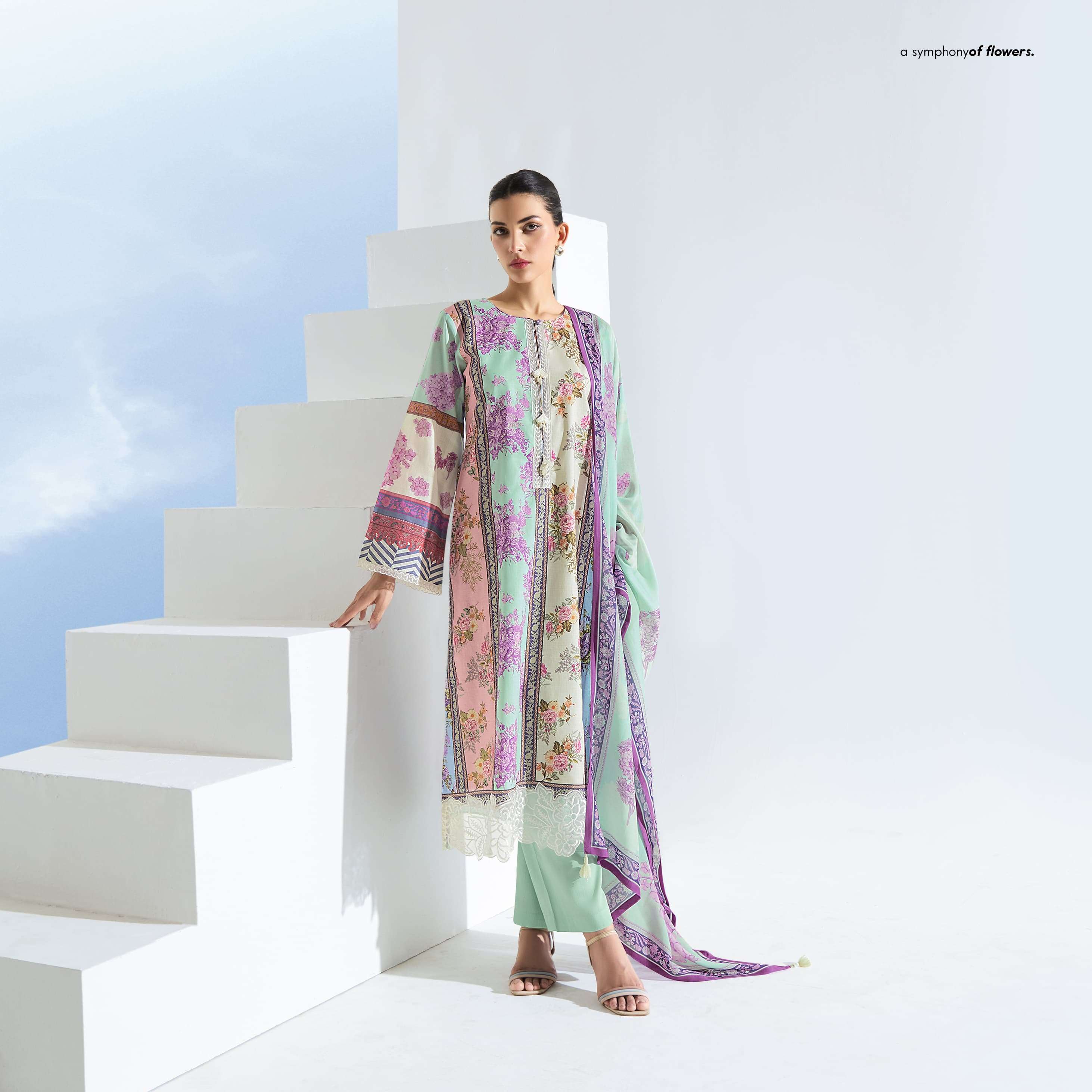 KIMORA SOHNI RHYTHM VOL 26 LAWN COTTON DIGITAL PRINT WITH WORK SUIT