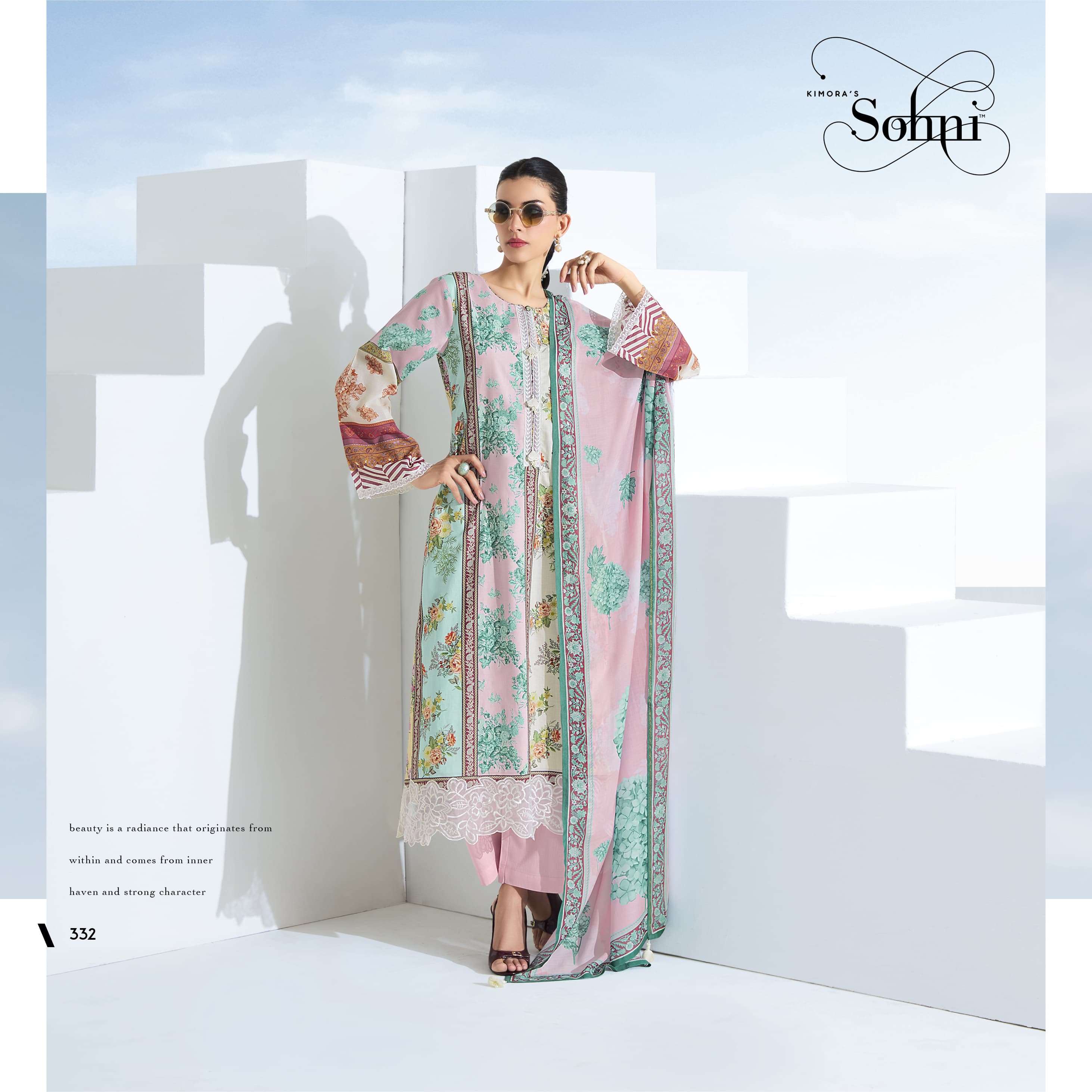 KIMORA SOHNI RHYTHM VOL 26 LAWN COTTON DIGITAL PRINT WITH WORK SUIT