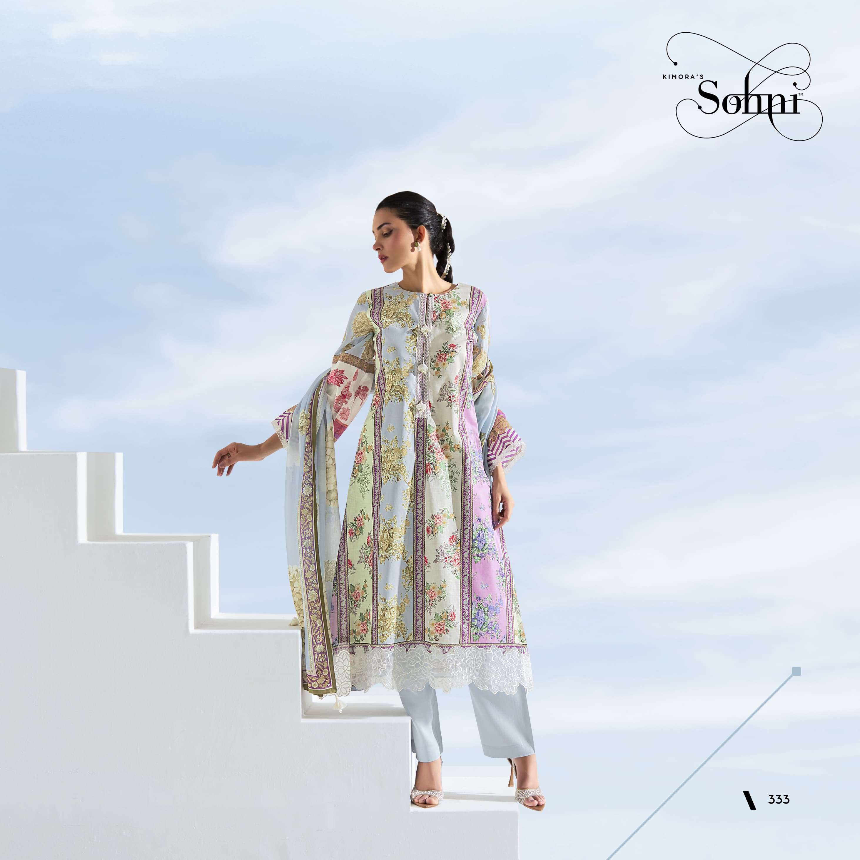 KIMORA SOHNI RHYTHM VOL 26 LAWN COTTON DIGITAL PRINT WITH WORK SUIT
