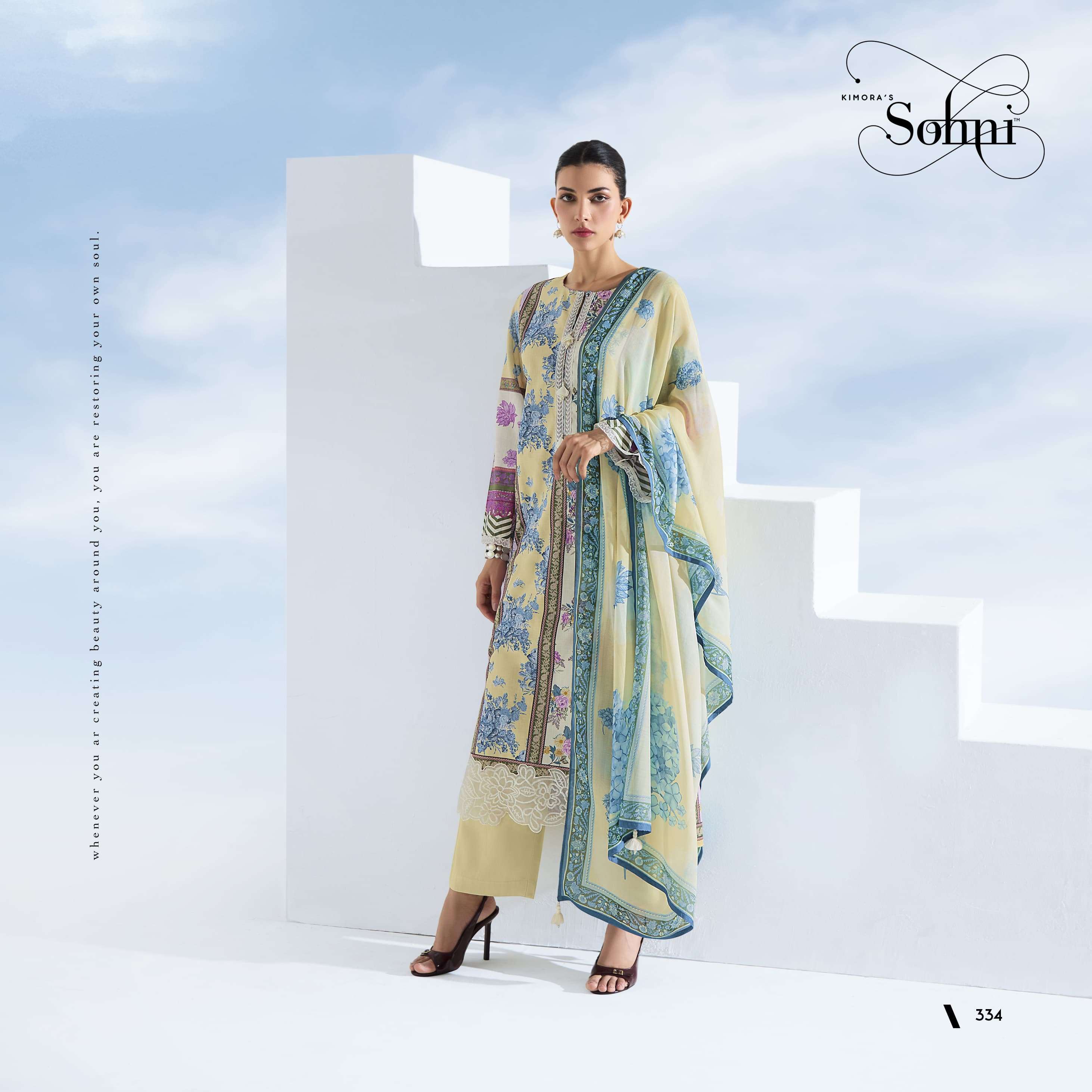 KIMORA SOHNI RHYTHM VOL 26 LAWN COTTON DIGITAL PRINT WITH WORK SUIT