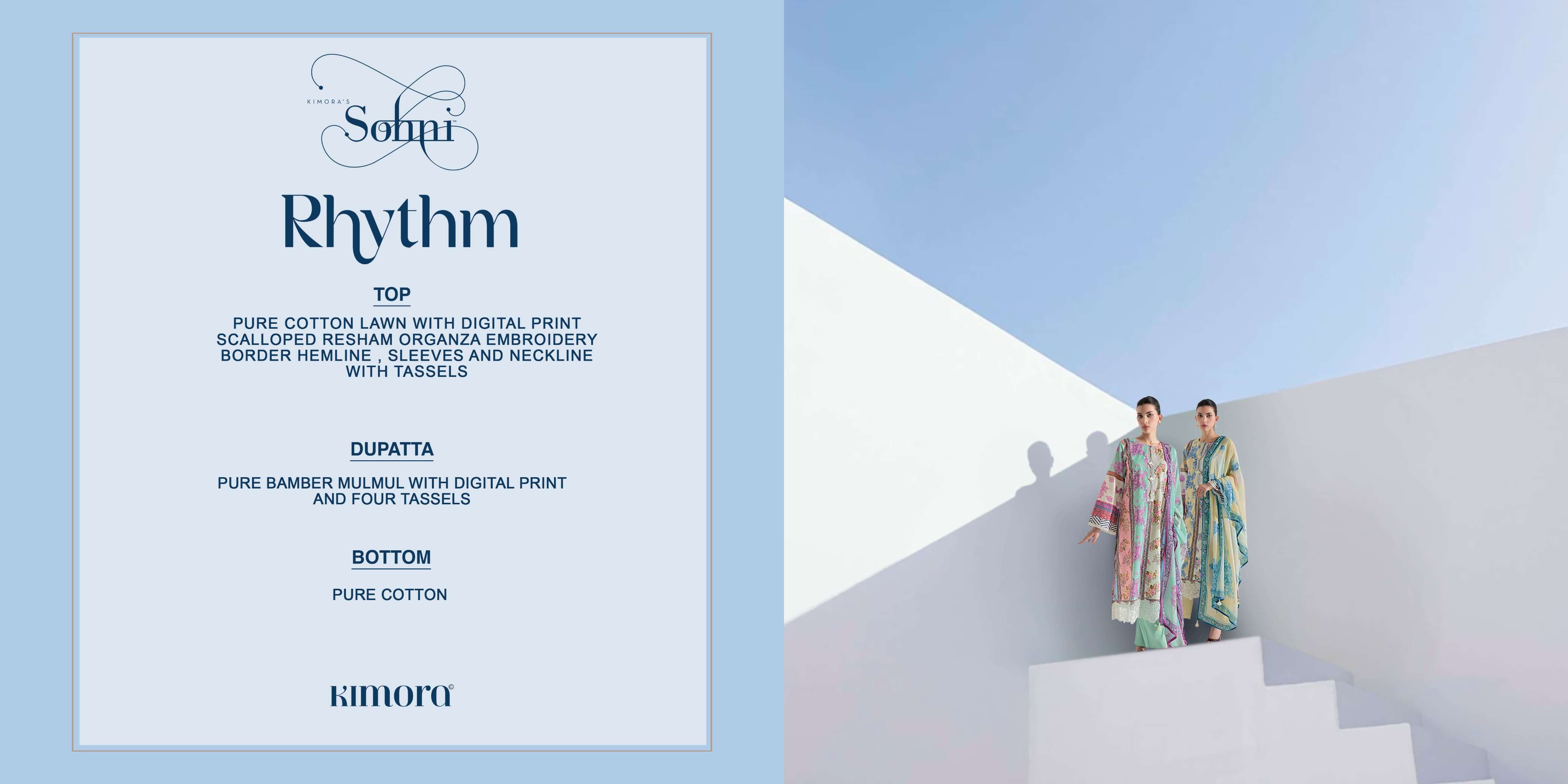 KIMORA SOHNI RHYTHM VOL 26 LAWN COTTON DIGITAL PRINT WITH WORK SUIT